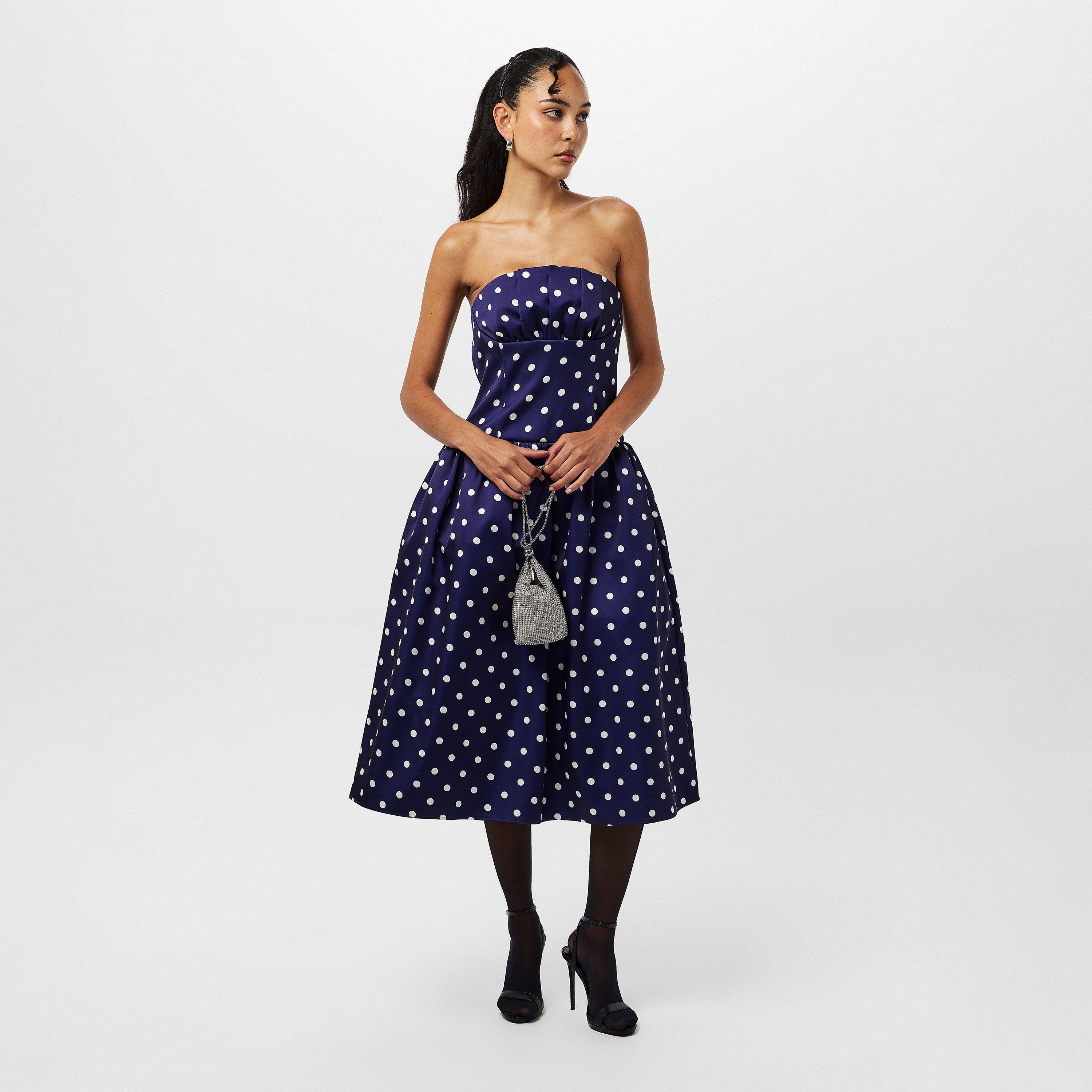 NAVY - Self Portrait - Polka Corset Midi Dress - 6
