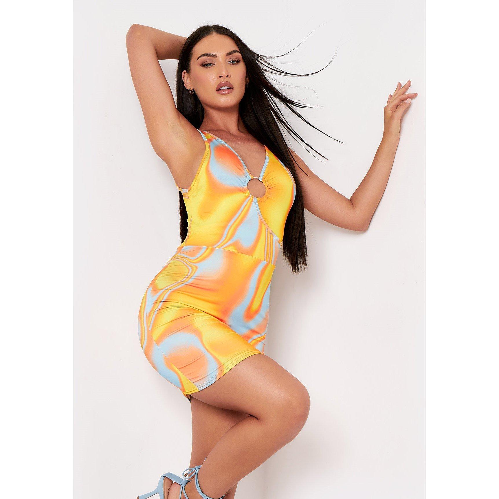 Orange - Missy Empire - Printed Mini Dress