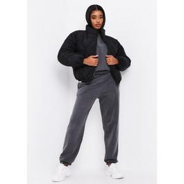 Missy Empire Diamond Quilted Logo Padded Puffer Coat