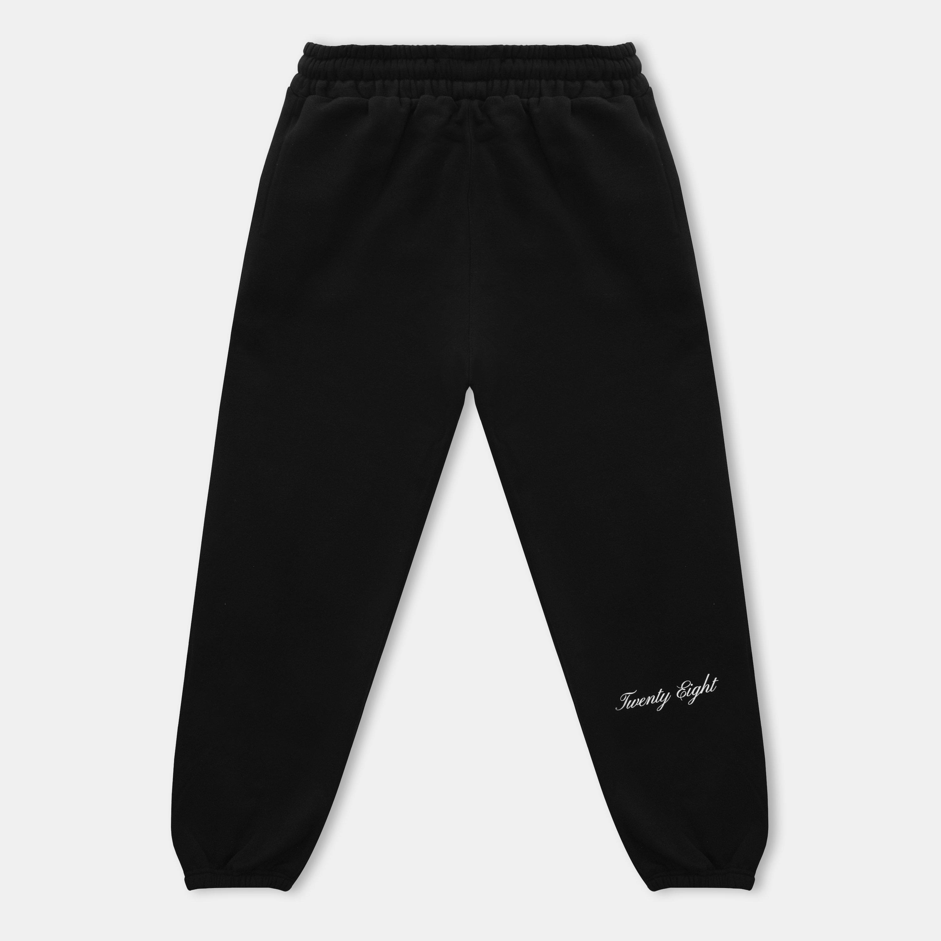 Black - 28 Club - Men's Gym Jogger Performance Fleece Tracksuit Bottoms - 2