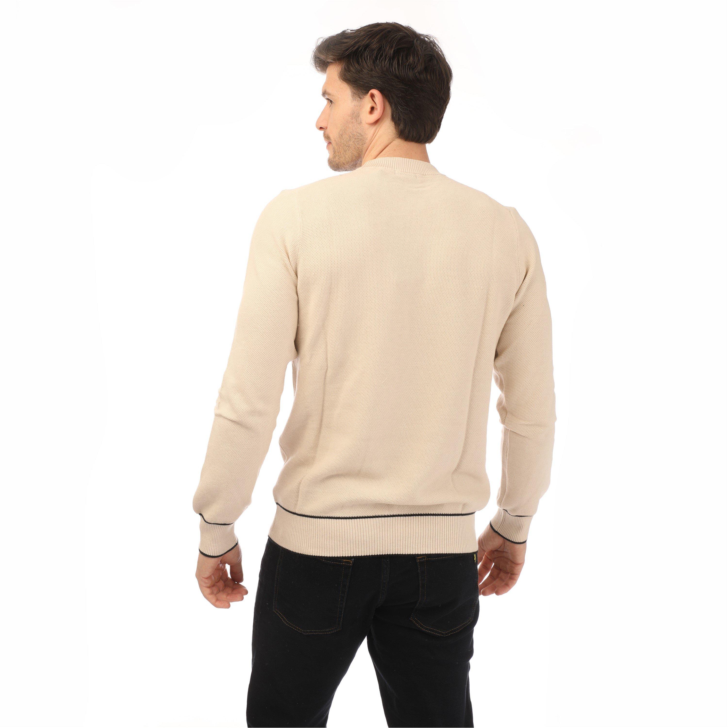 Bl Sand Marl - Lyle and Scott - Men's Knitted Crew Neck Jumper - 2