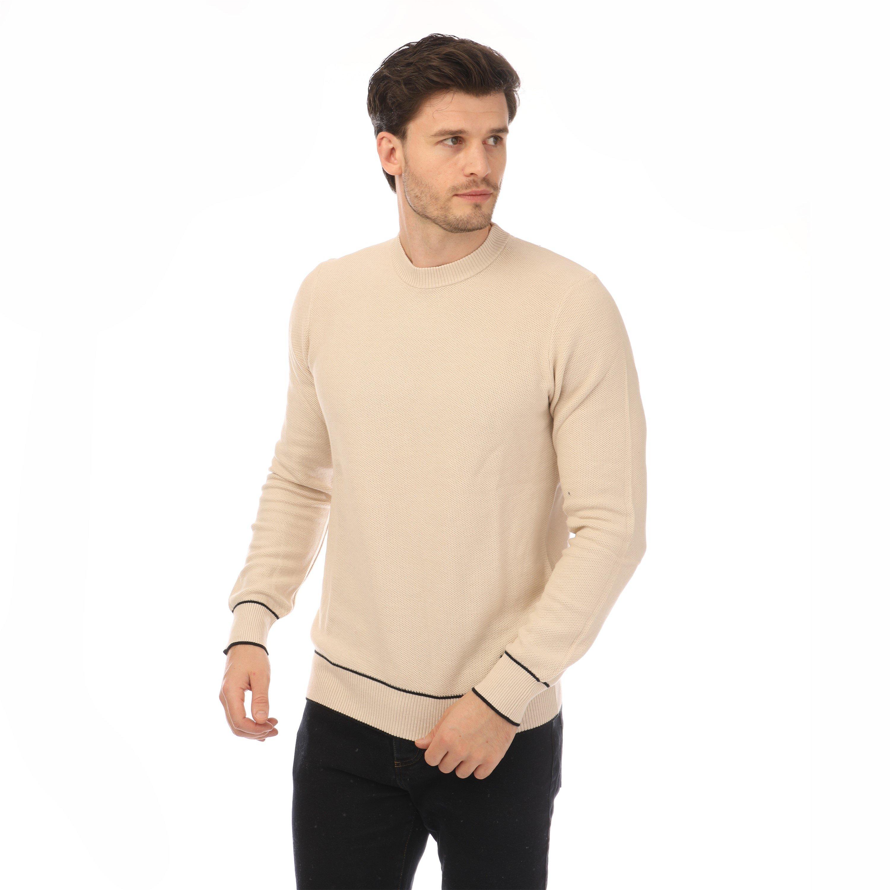 Bl Sand Marl - Lyle and Scott - Men's Knitted Crew Neck Jumper - 3