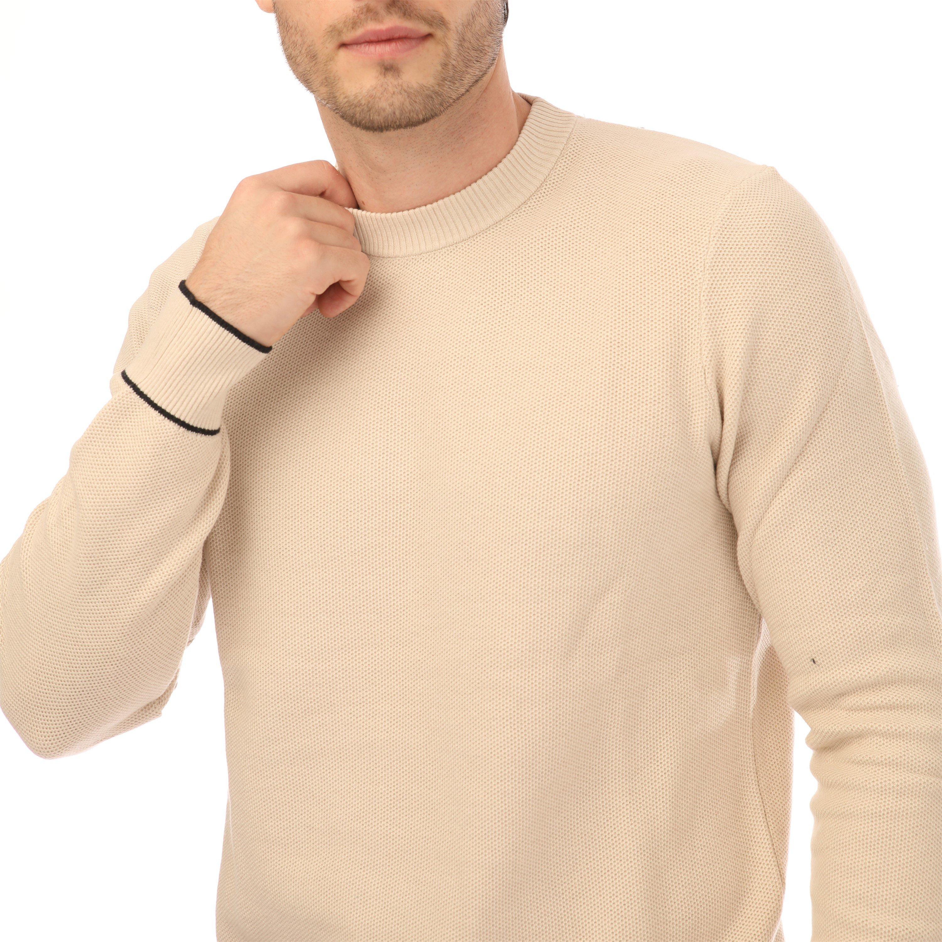 Bl Sand Marl - Lyle and Scott - Men's Knitted Crew Neck Jumper - 4