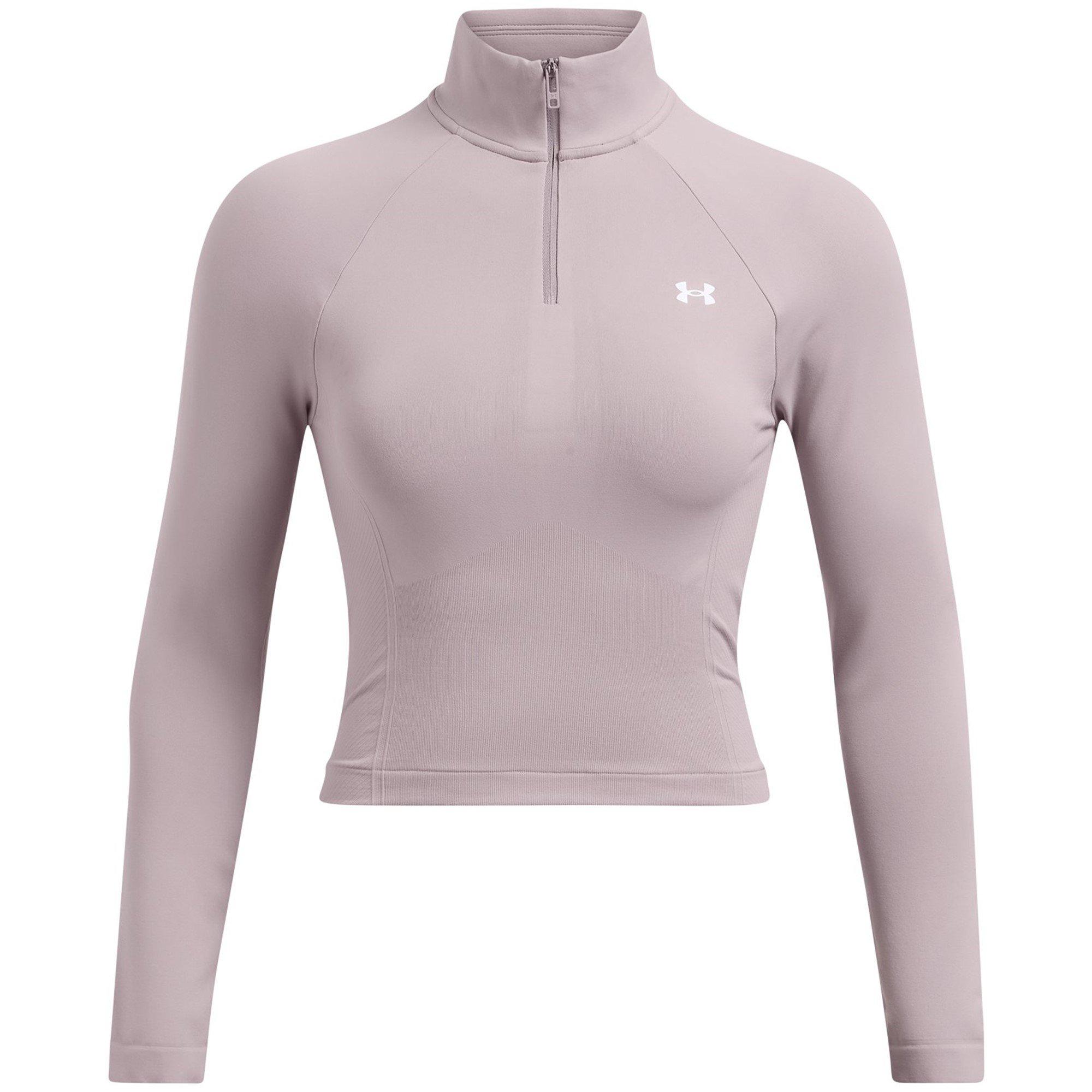Grey - Under Armour - Women's 1/4 Zip Cropped Fleece - 1