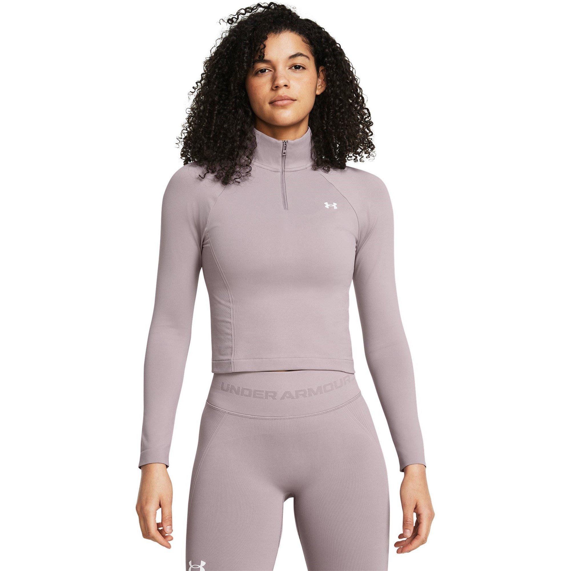 Grijs - Under Armour - Women's 1/4 Zip Cropped Fleece - 3