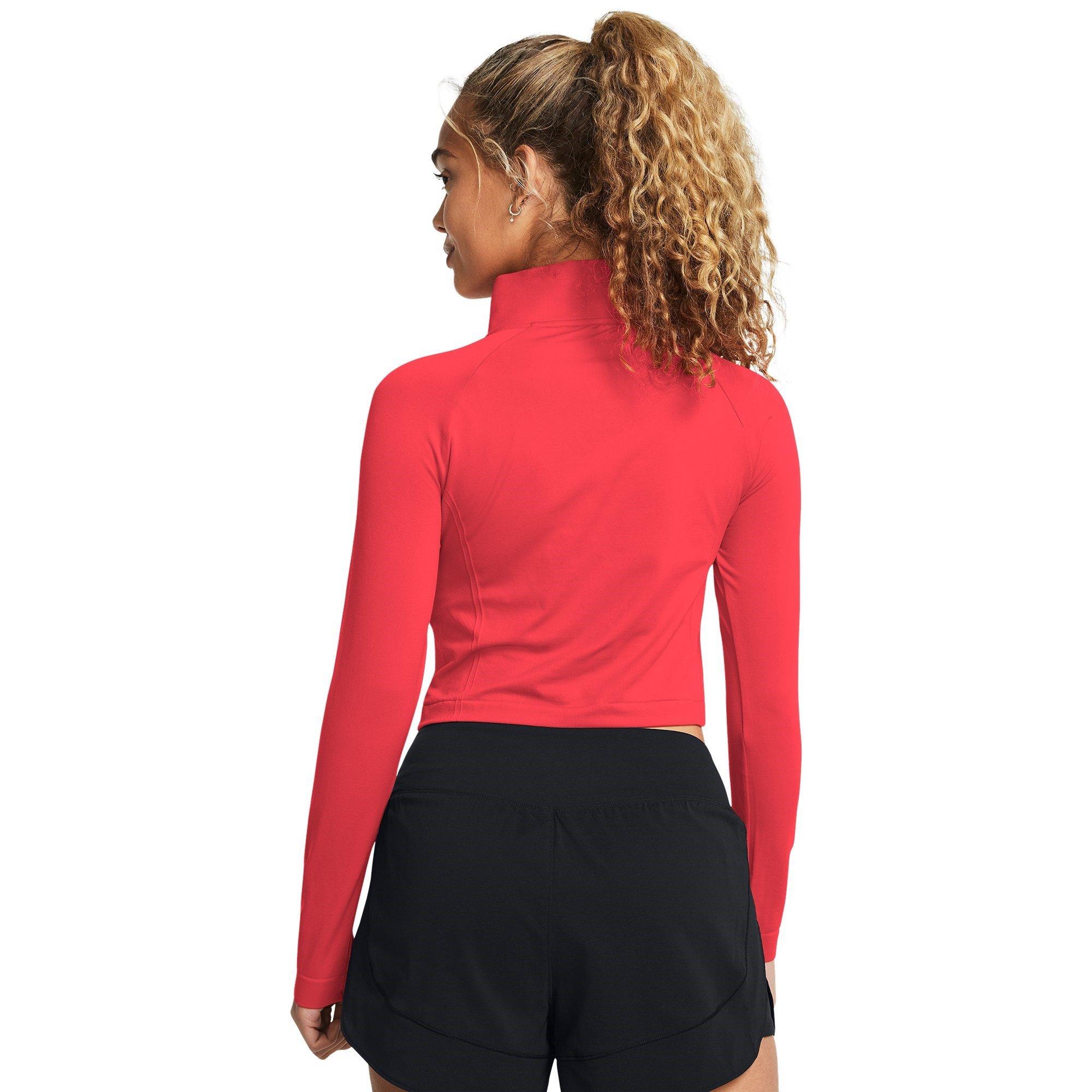 Red - Under Armour - quarter Zip Cropped Fleece - 4