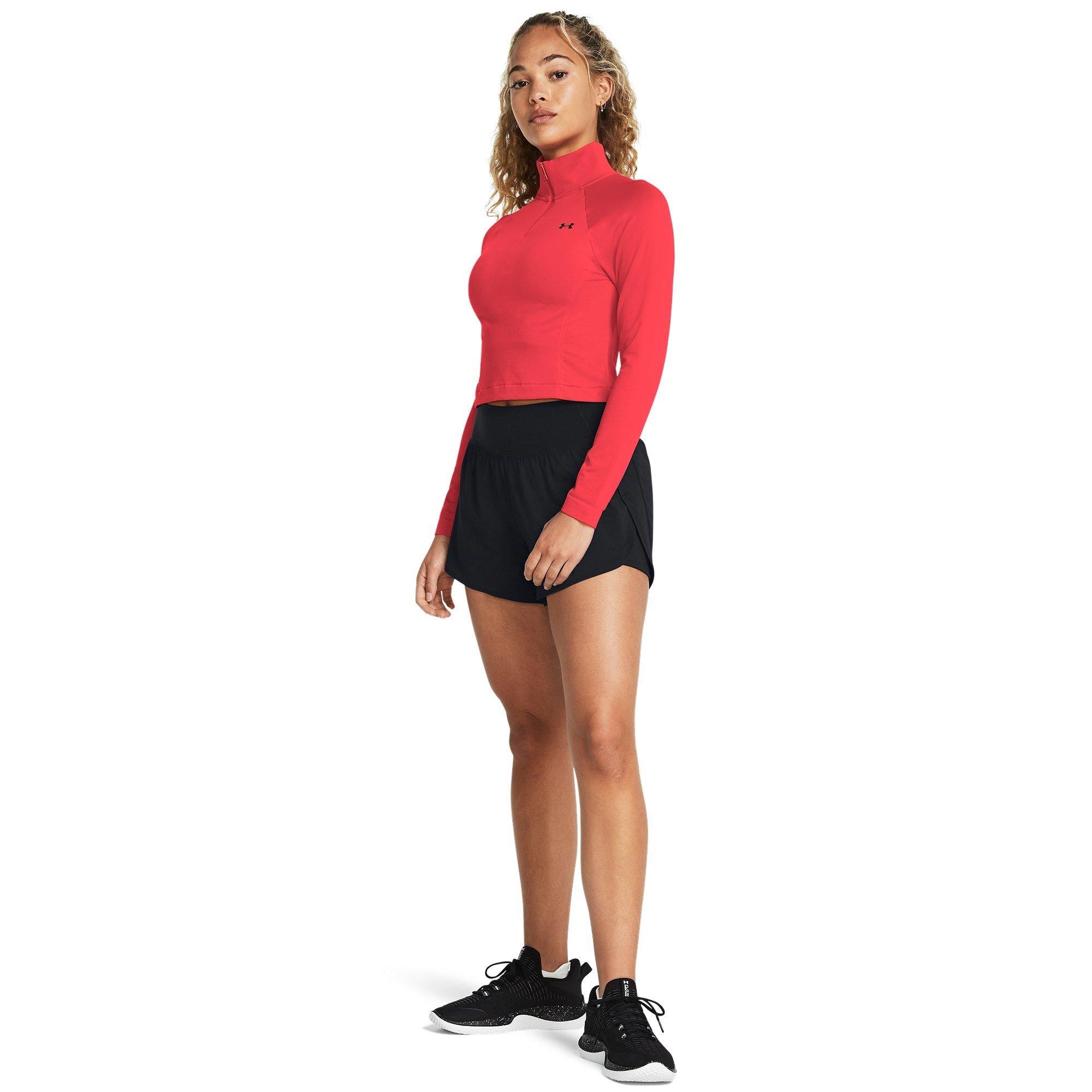 Red - Under Armour - quarter Zip Cropped Fleece - 5
