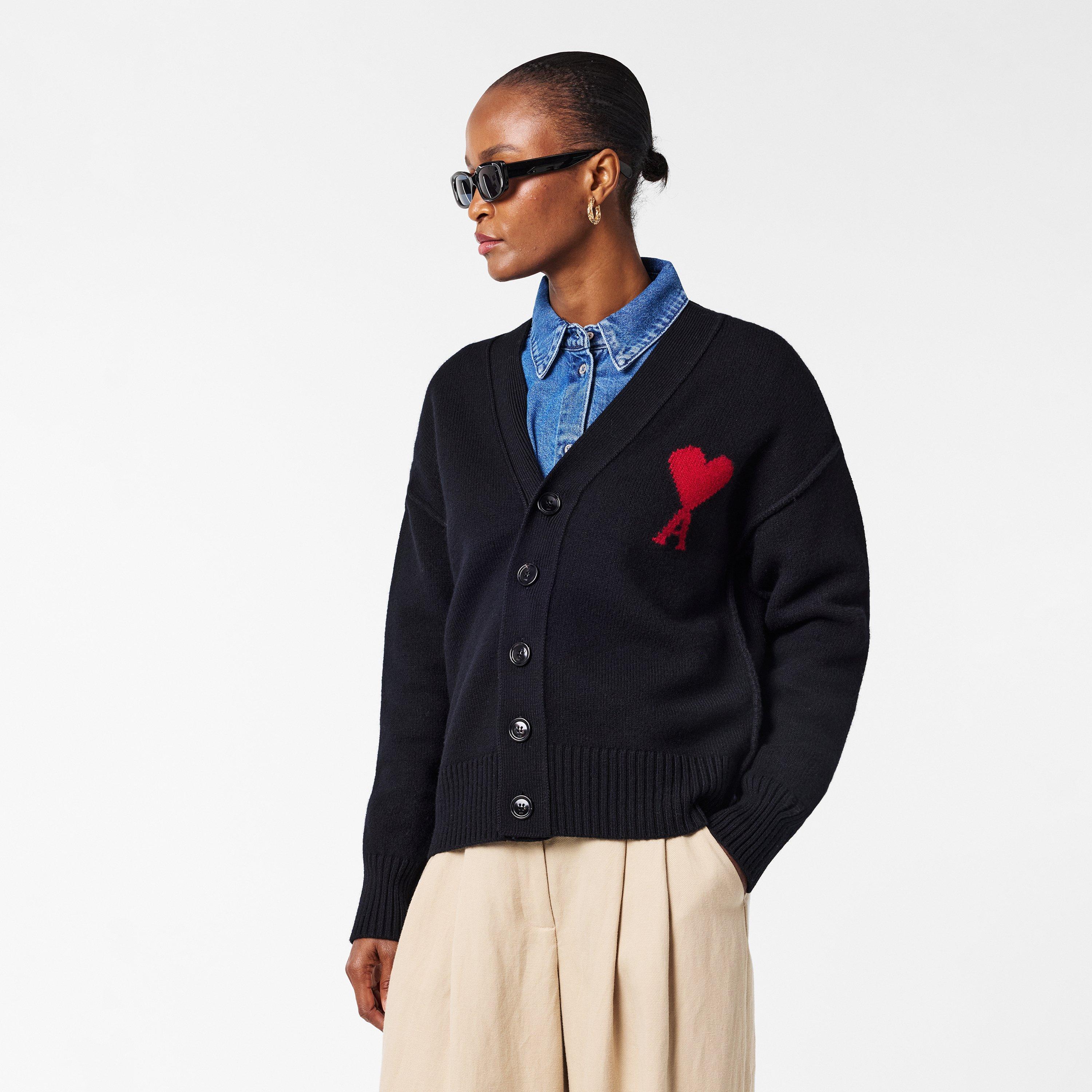 Black/Red - Ami Paris - Ami ADC Cardi Ld54 - 3