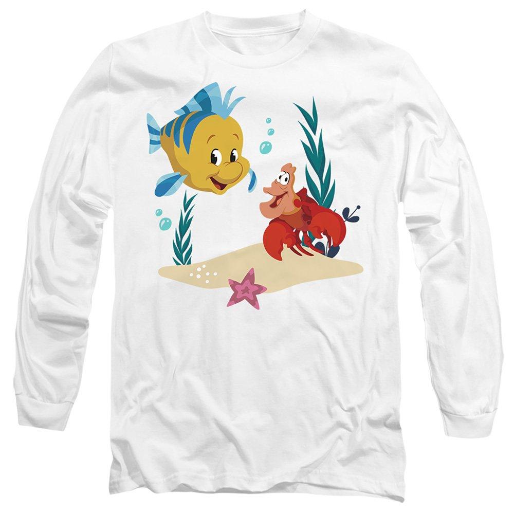 White - Disney - The Little Mermaid Flounder and Sebastian Long Sle - 1