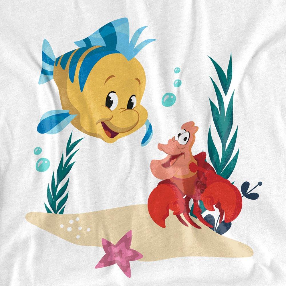 White - Disney - The Little Mermaid Flounder and Sebastian Long Sle - 2