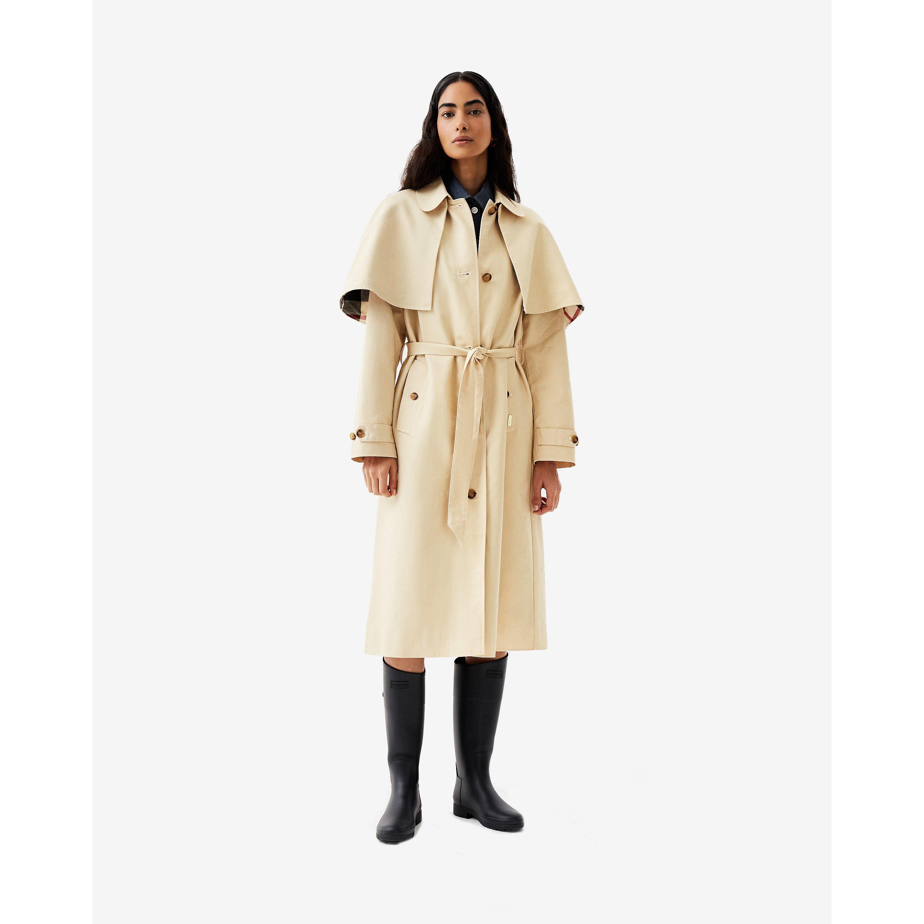 Gravel - Hunter - Women's Keltie Water-Resistant Cotton Detachable Cape Trench Coat - 1
