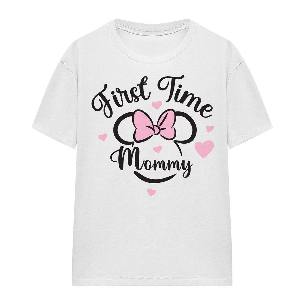 White - Disney - Minnie Mouse First Time Mommy T-Shirt White - 4