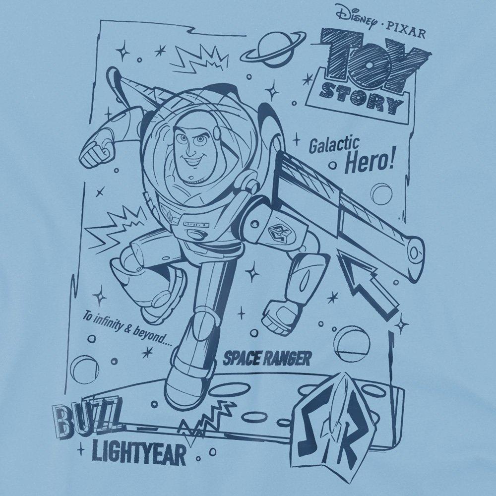 Light Blue - Disney - Toy Story Buzz Lightyear Sketch Kids T-Shirt Ligh - 2