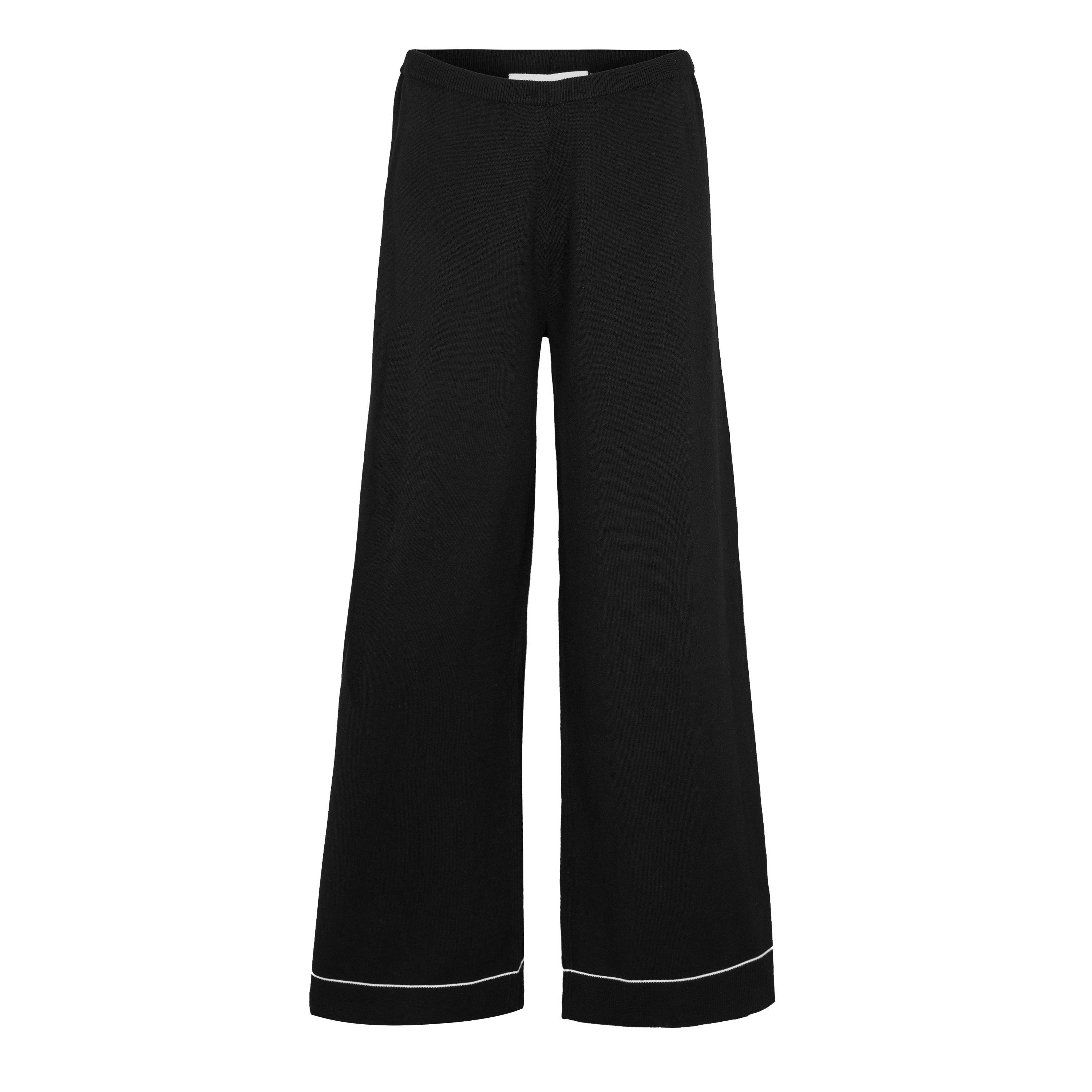 The Couture Club Womens Knitted Panel Trousers - Black