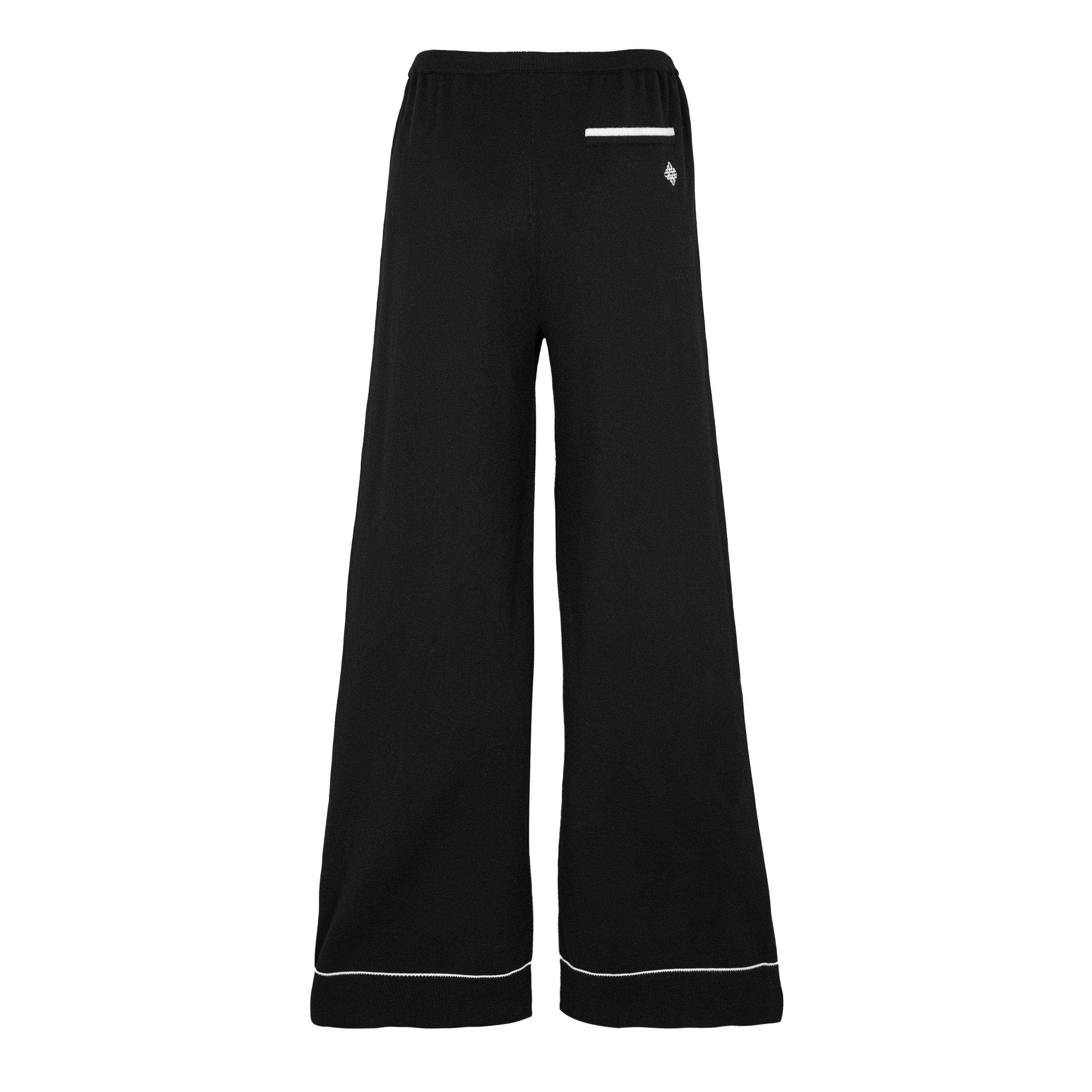 Black - The Couture Club - Womens Knitted Panel Trousers - 2