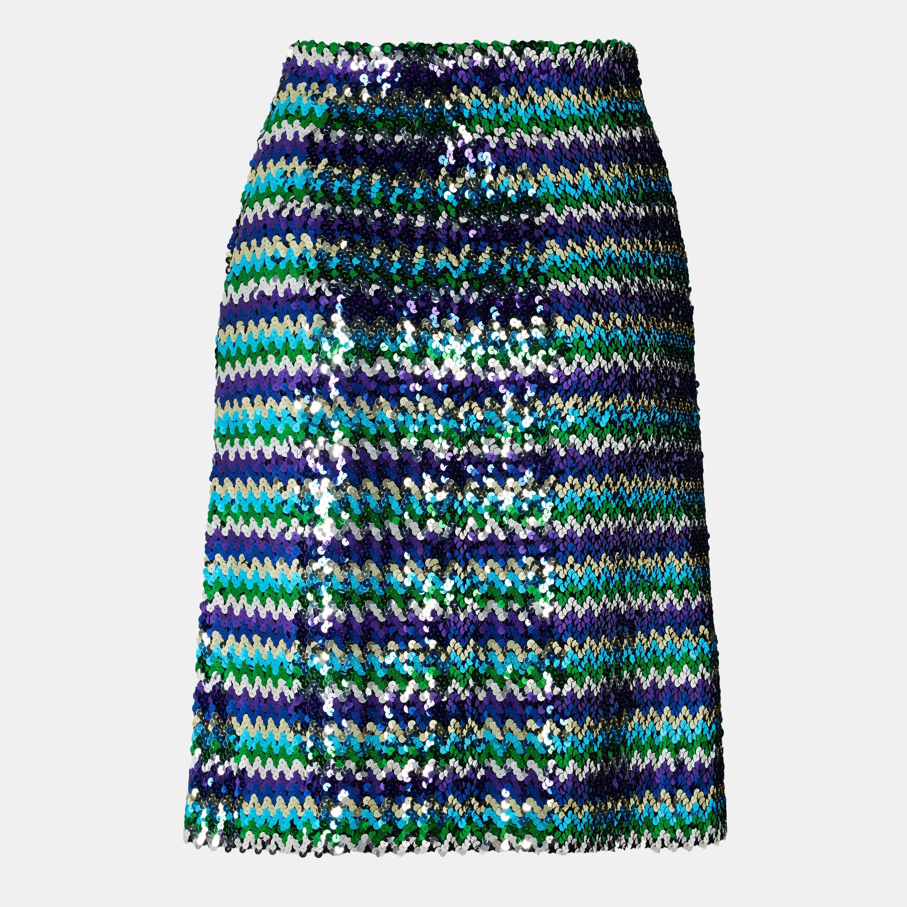 Grn/Blue/Mc/Mix - Gucci - Women's Tailored Midi Skirt - 2