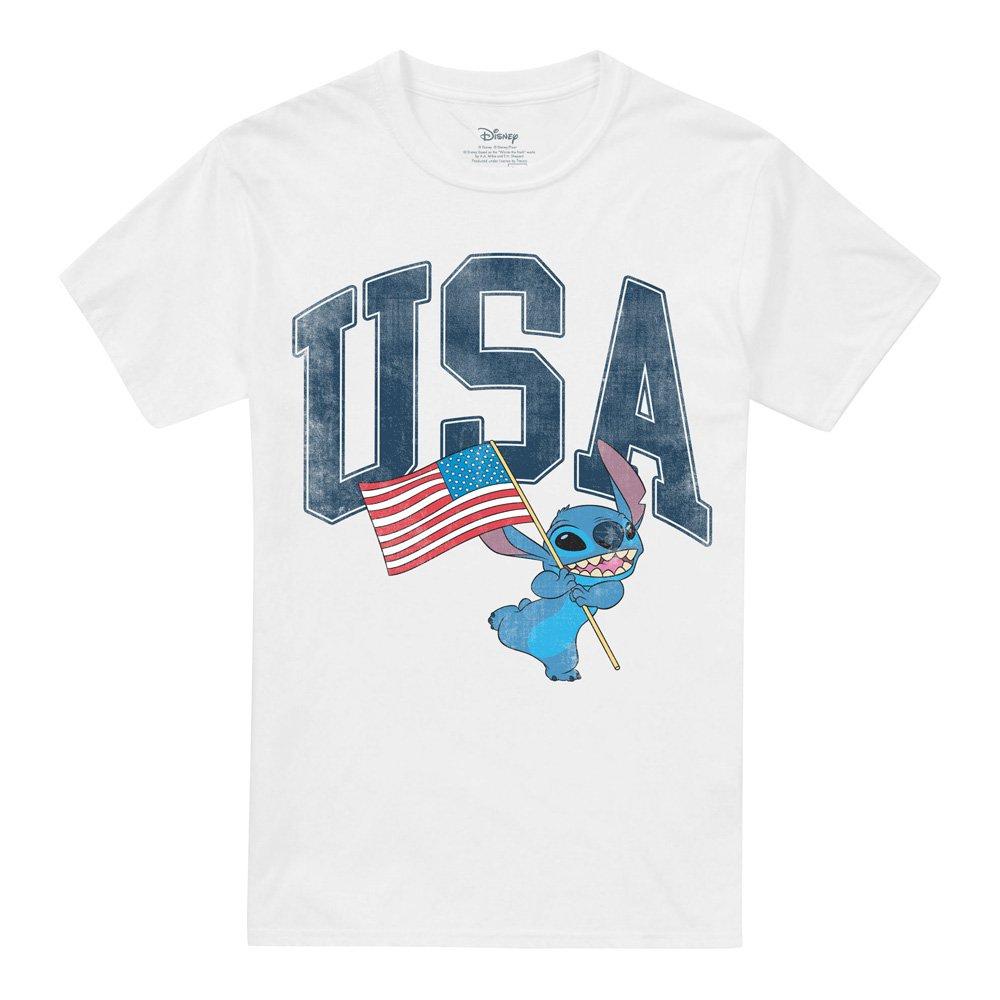 White - Disney - Lilo And Stitch Usa T-Shirt White - 4