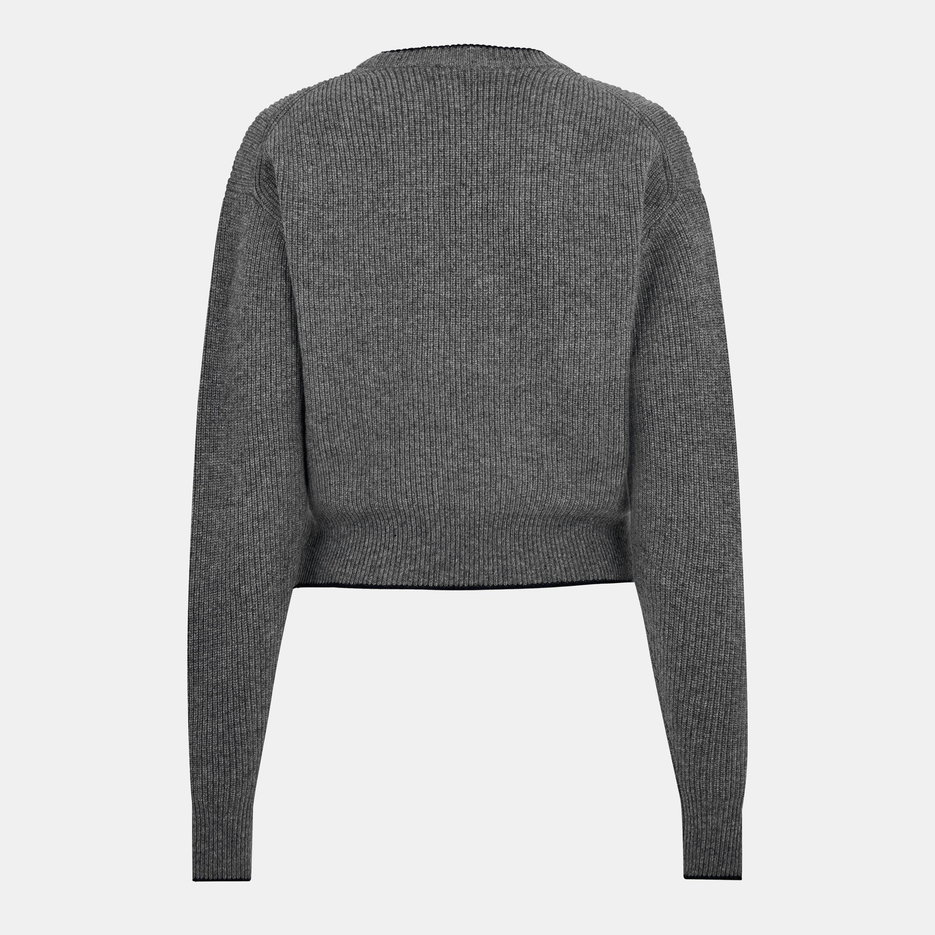 Divine Grey - Chloe - Women's Heart Crew Neck Jumper - 2
