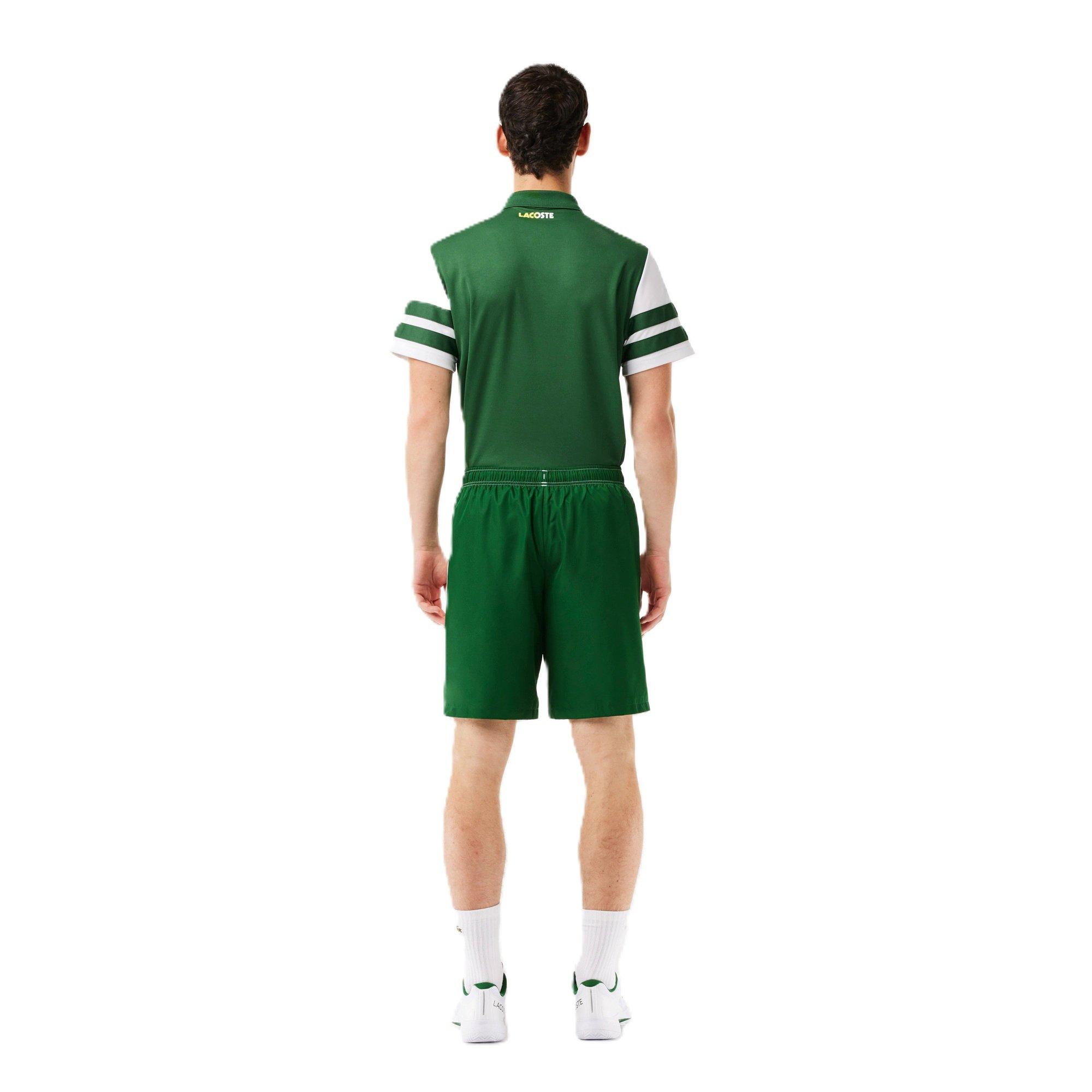 White/Green - Lacoste - Logo Stripe Tennis Shorts - 2