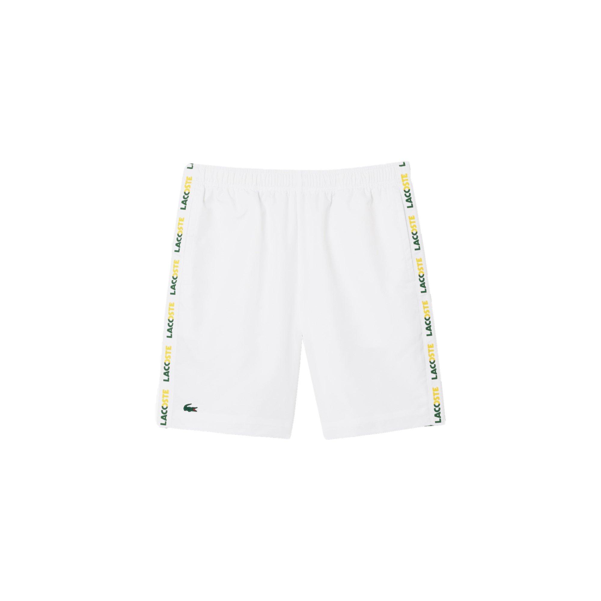 White/Green - Lacoste - Logo Stripe Tennis Shorts - 3