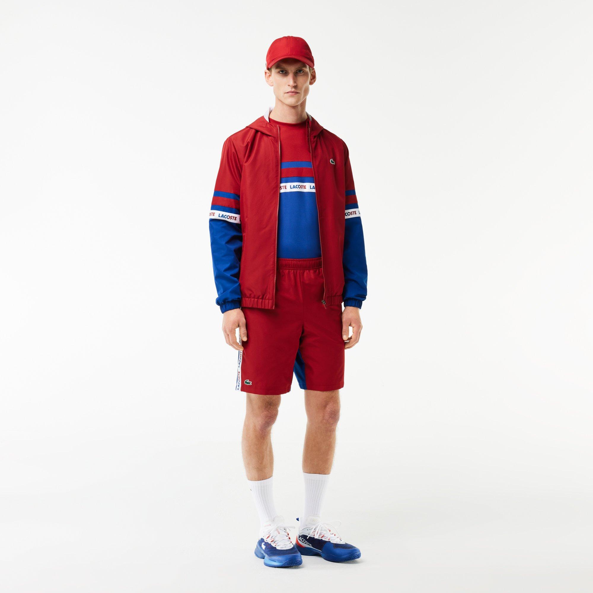 Lacoste Men's Ora/Captain Logo Stripe Tennis Shorts - XS