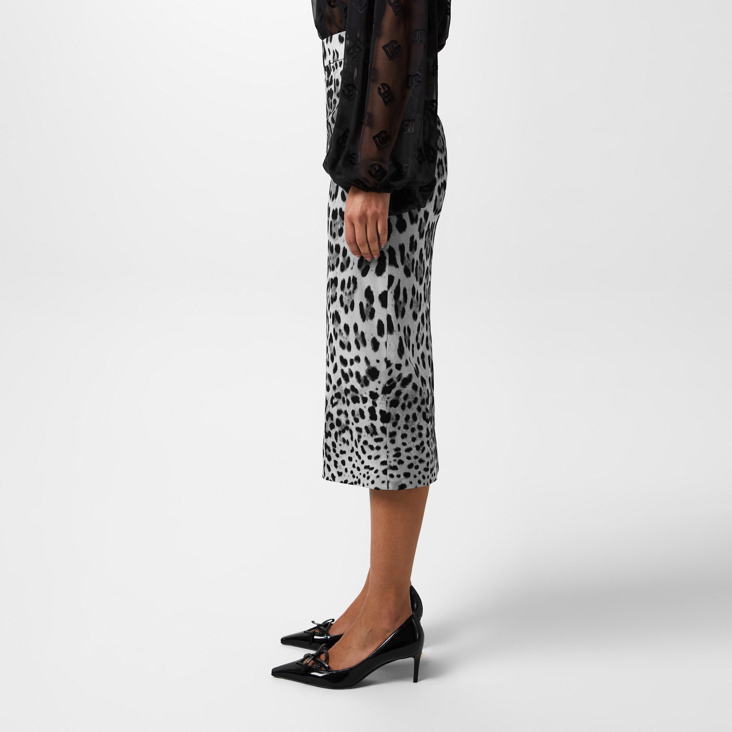 Leo Grigio - Dolce and Gabbana - Leopard Print Midi Skirt - 2