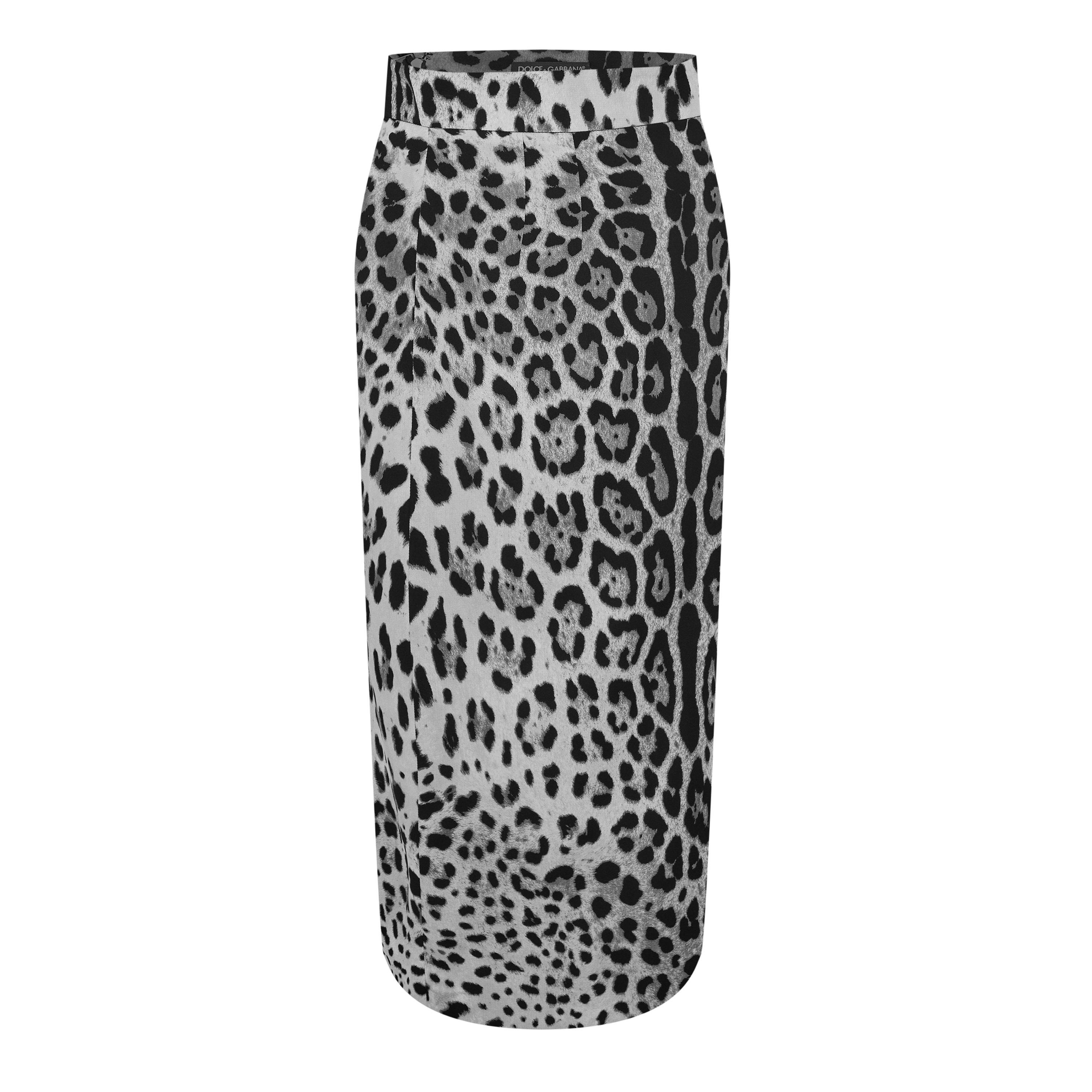 Leo Grigio - Dolce and Gabbana - Leopard Print Midi Skirt - 5