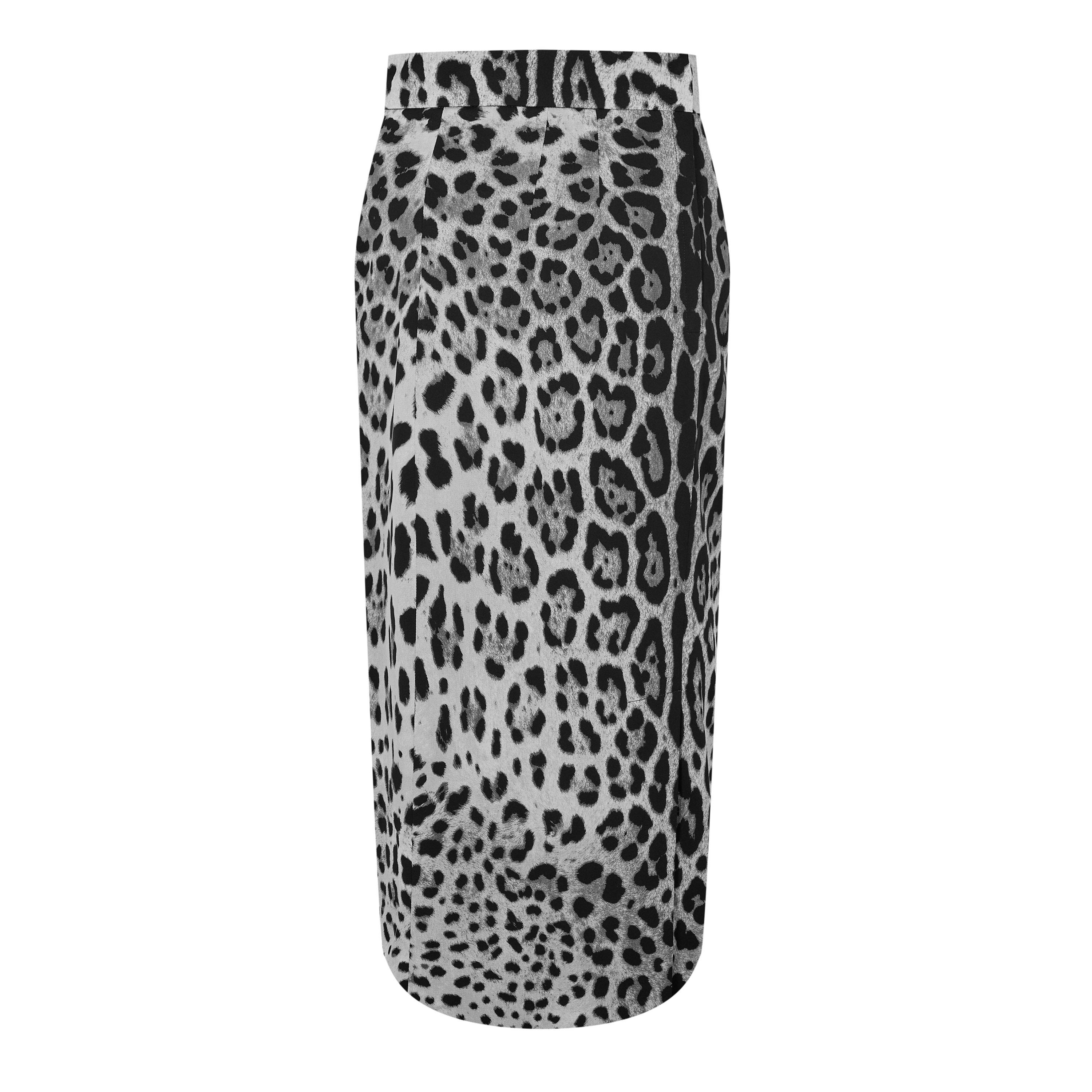 Leo Grigio - Dolce and Gabbana - Leopard Print Midi Skirt - 6
