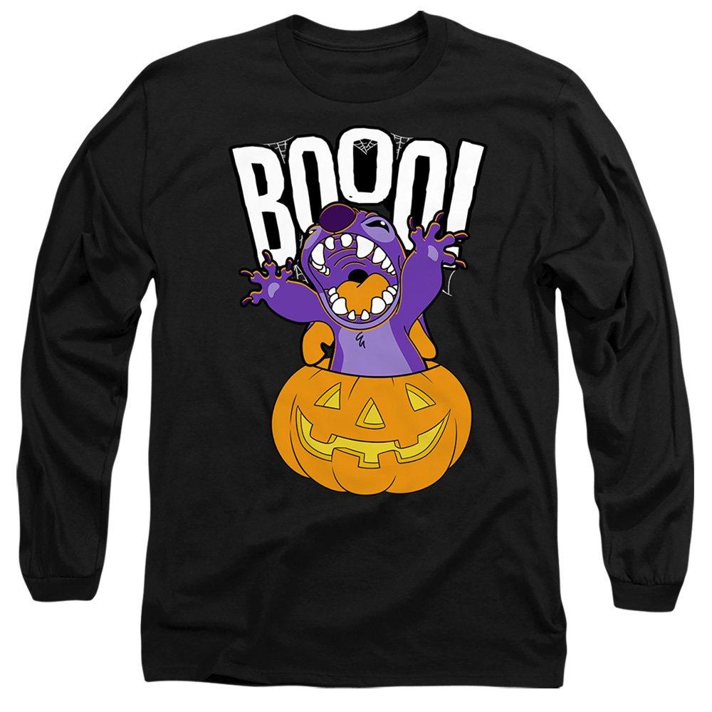 Black - Disney - Lilo Stitch Laughing Pumpkin Long Sleeve T-Shirt - 1