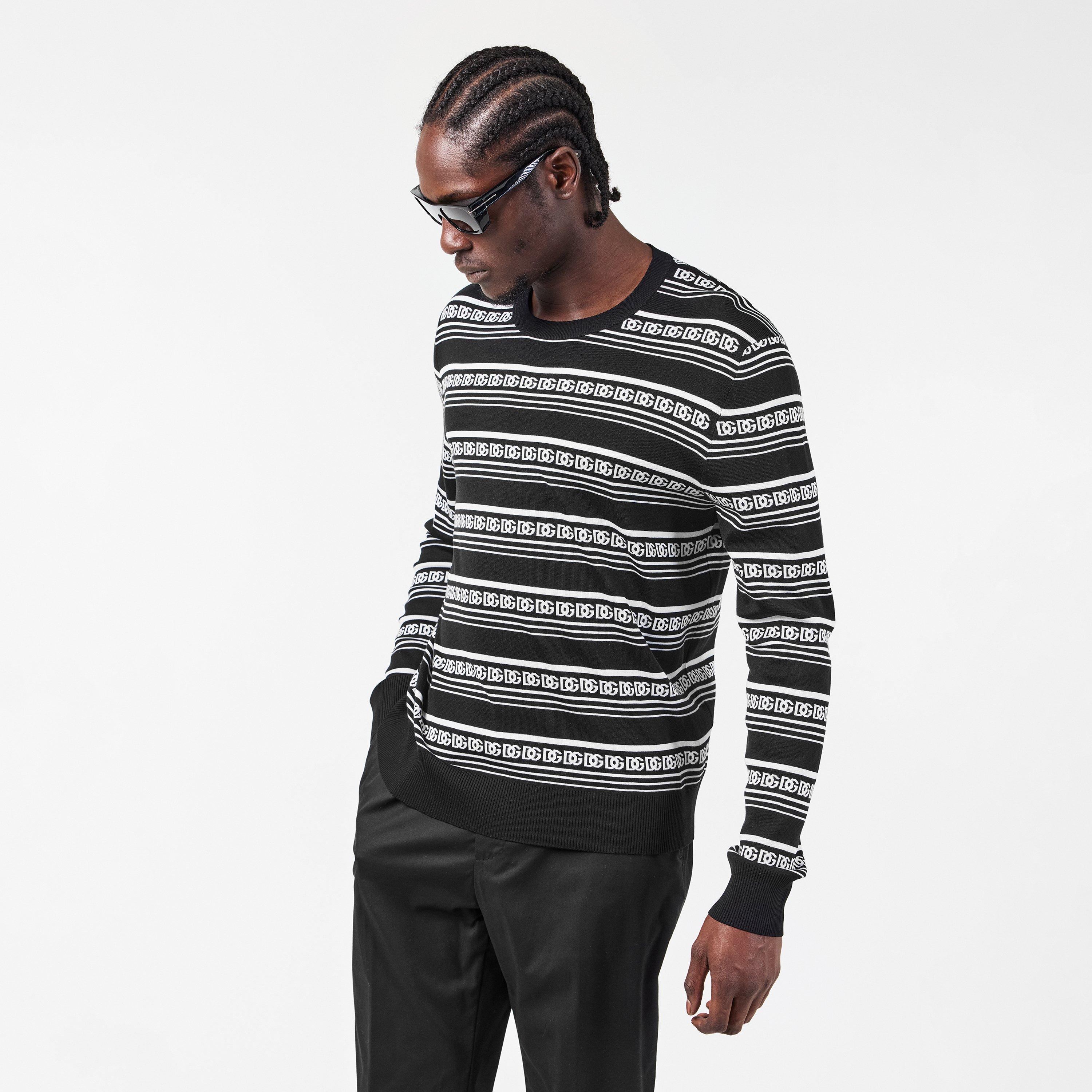 N0004 Nero - Dolce and Gabbana - Men's Navy Blue Crew Neck Jumper - 3