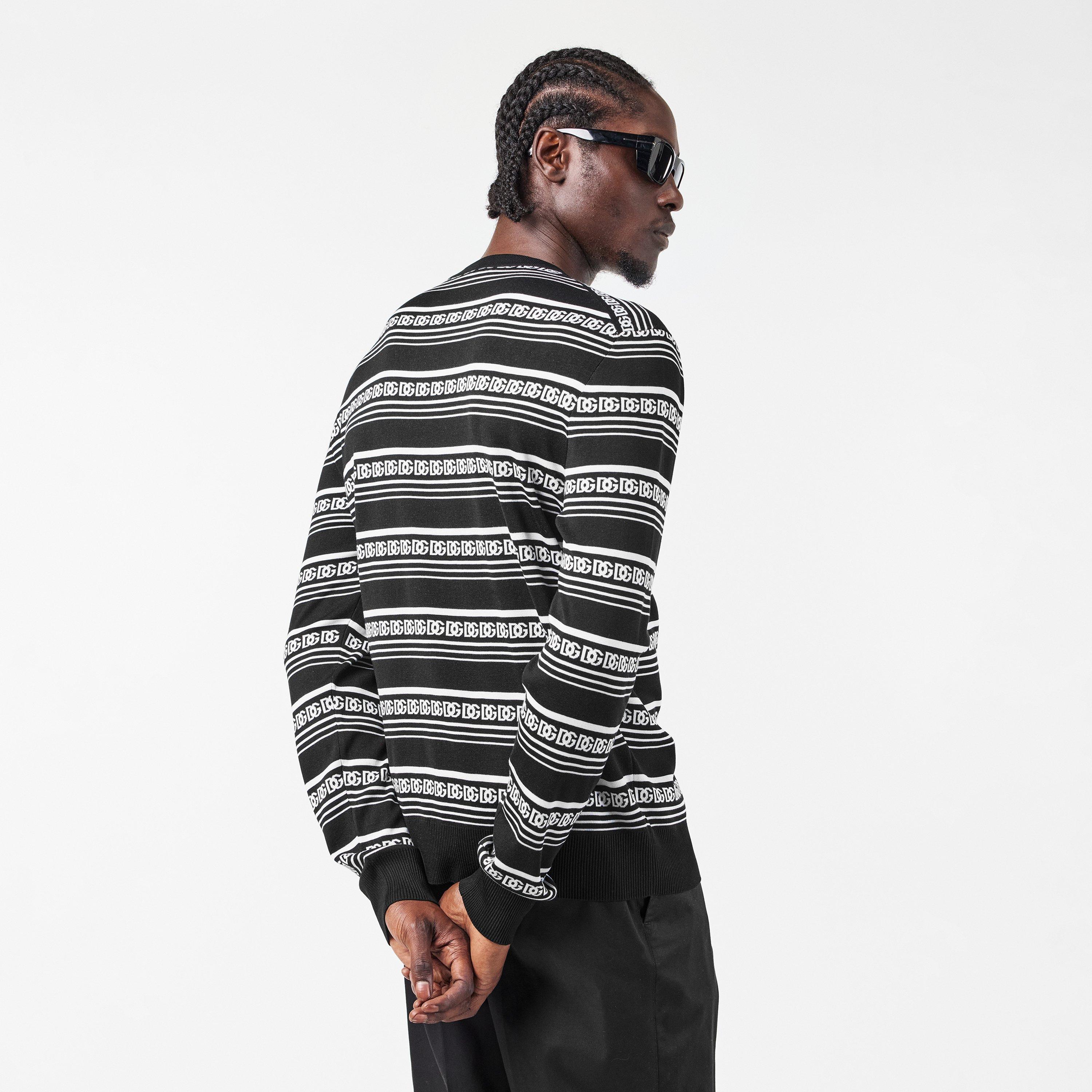 N0004 Nero - Dolce and Gabbana - Men's Navy Blue Crew Neck Jumper - 4