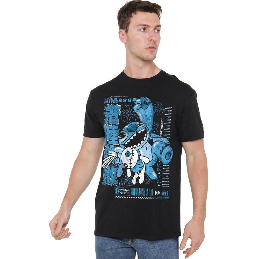 Black - Disney - Lilo And Stitch Manga Jump T-Shirt Black - 1