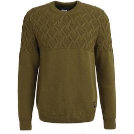 Barbour International Cable Knit Crew Neck Jumper