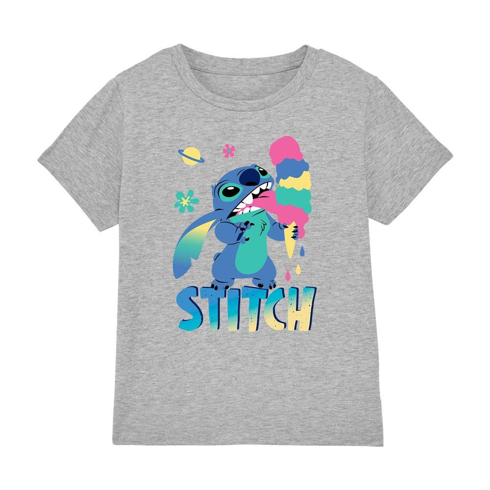 Grey - Disney - Lilo & Stitch Gradient Ice Cream Kids T Shirt Ath - 1