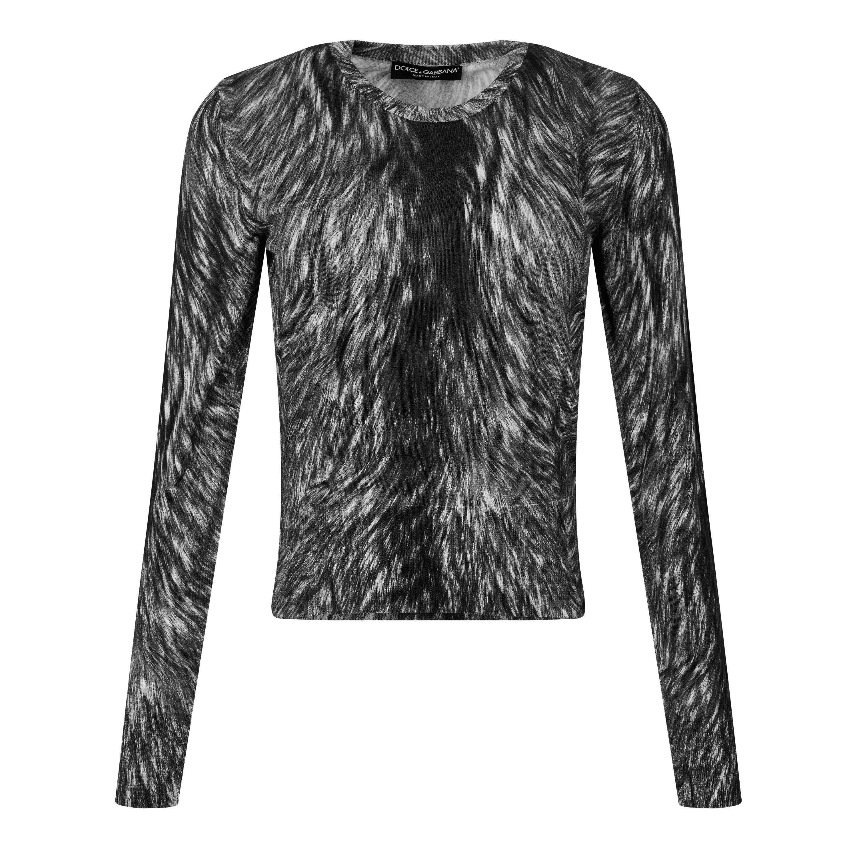 Leo Grigio - Dolce and Gabbana - Women's Fur Print Crew Neck Jumper - 5