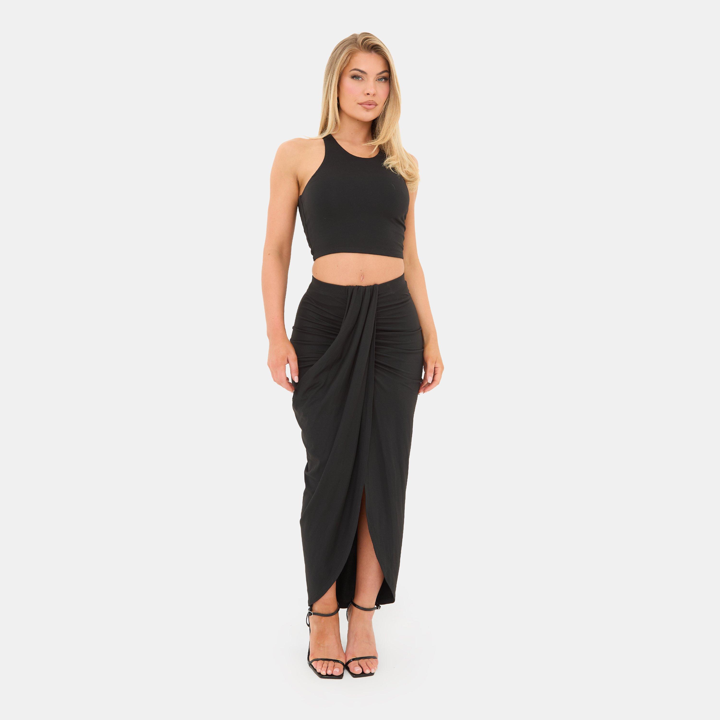 Black - I Saw It First - Knot Front Maxi Skirt - 1