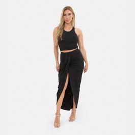 I Saw It First Knot Front Maxi Skirt