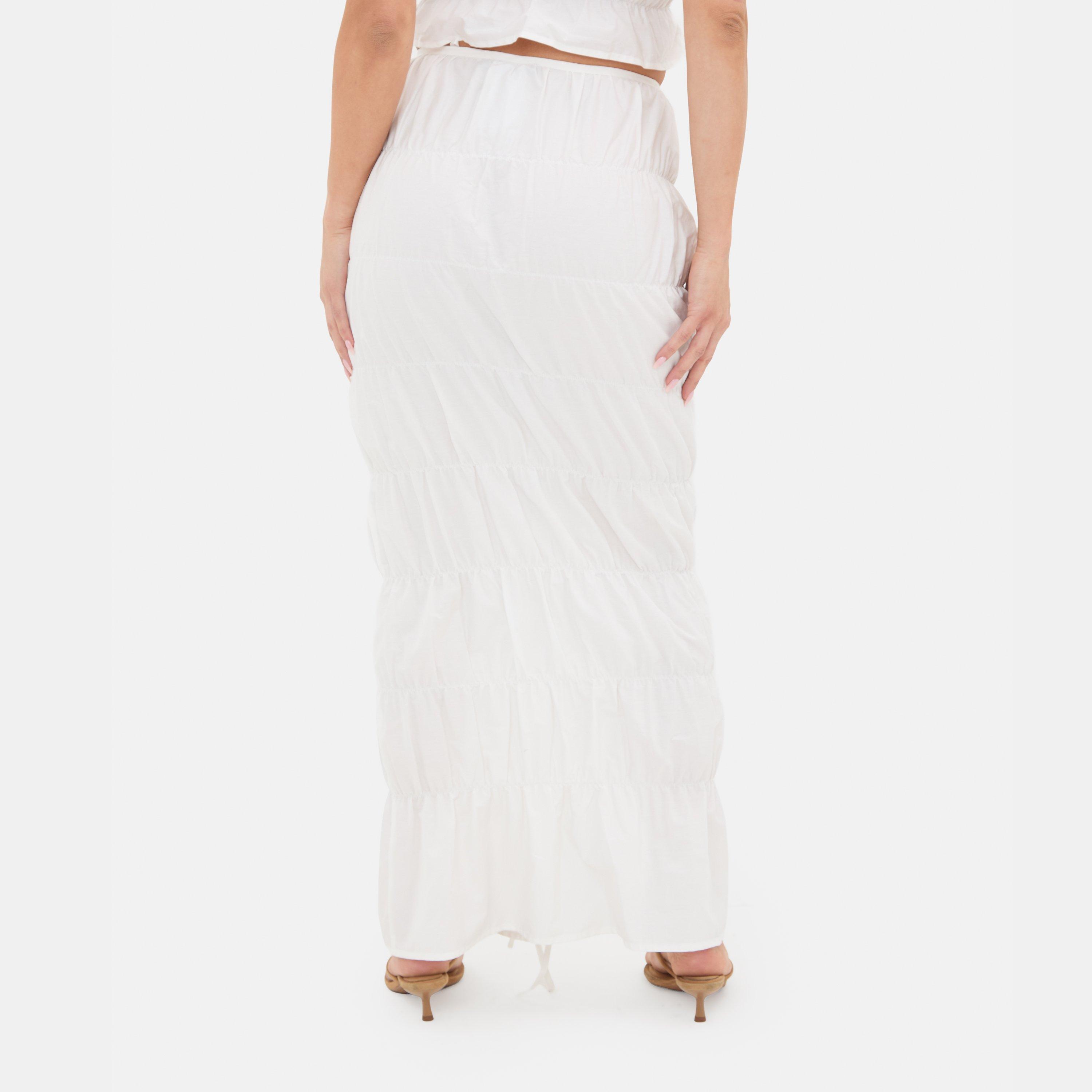 White - I Saw It First - Ruched Poplin Maxi Skirt - 3