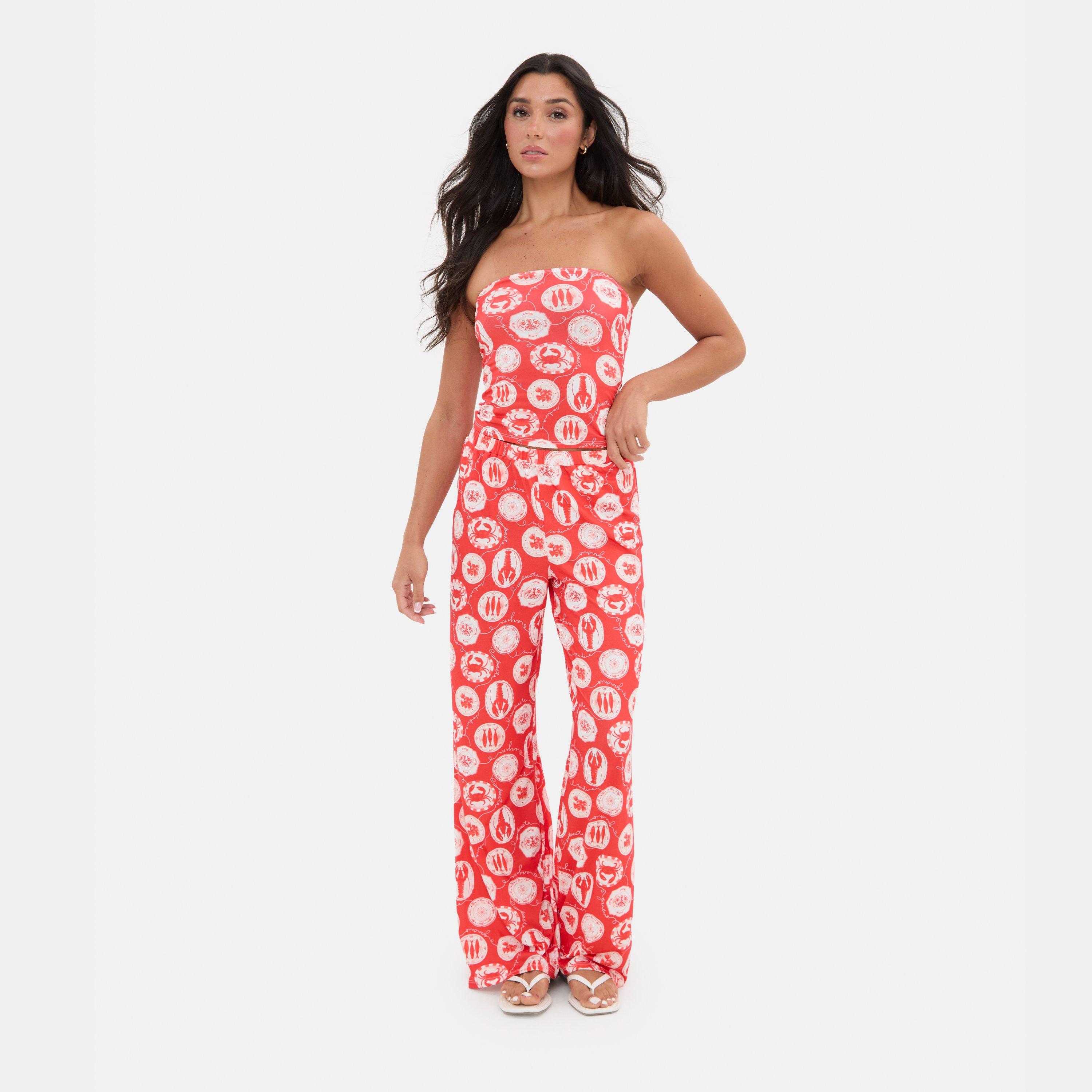 Red - I Saw It First - Printed Wide Leg Trouser - 1