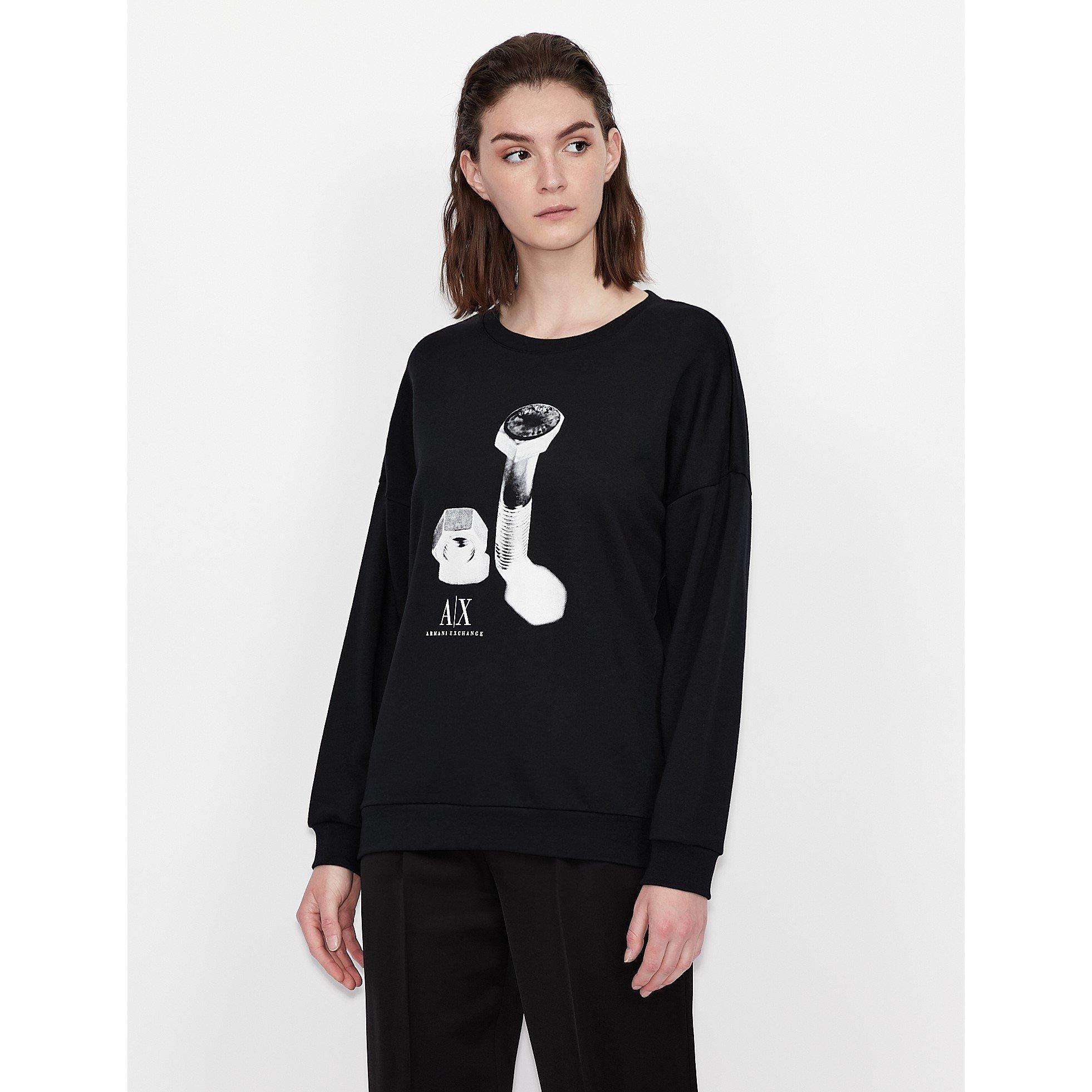 Armani Exchange Women's Crew Neck Jumper - Black - 8 (XS)