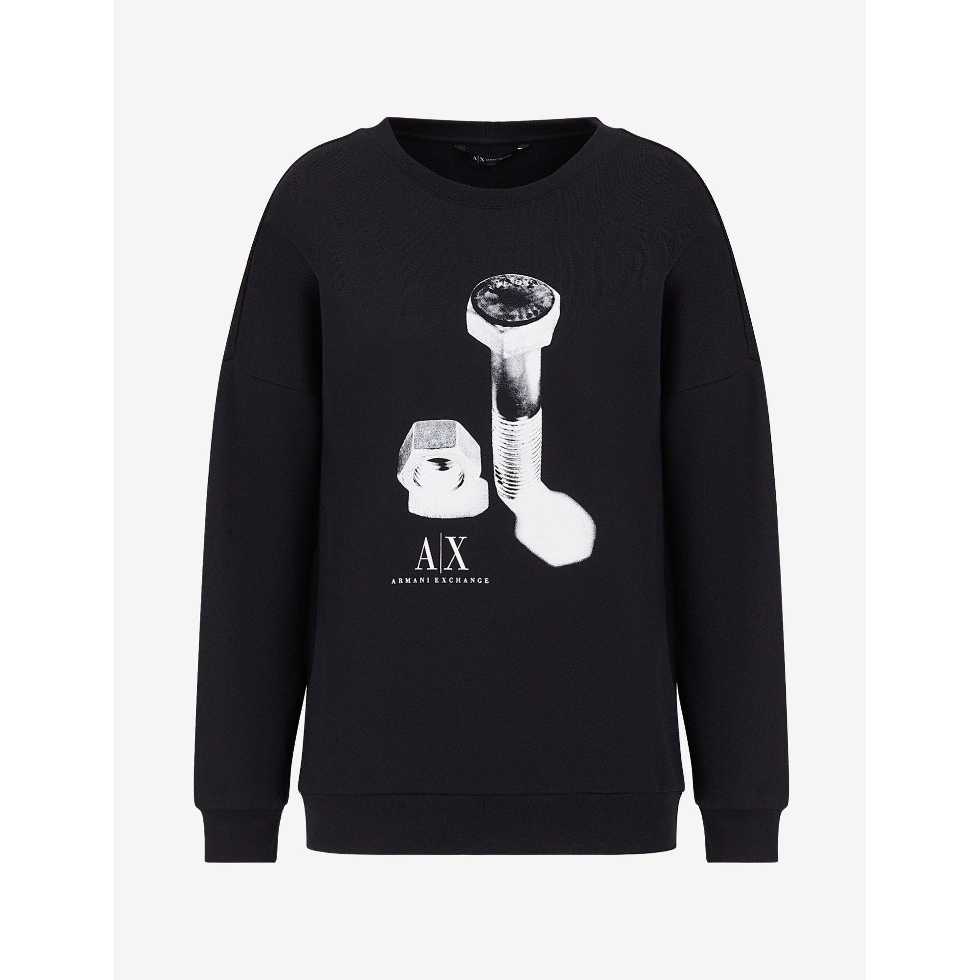 Black - Armani Exchange - Women's Crew Neck Jumper - 4