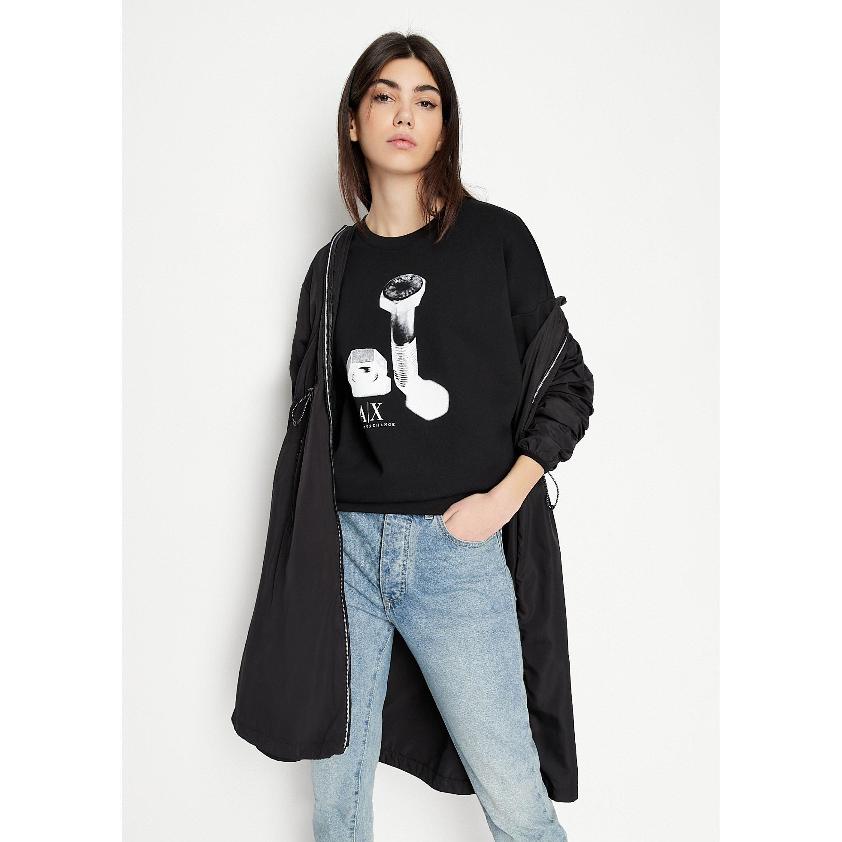 Black - Armani Exchange - Women's Crew Neck Jumper - 3