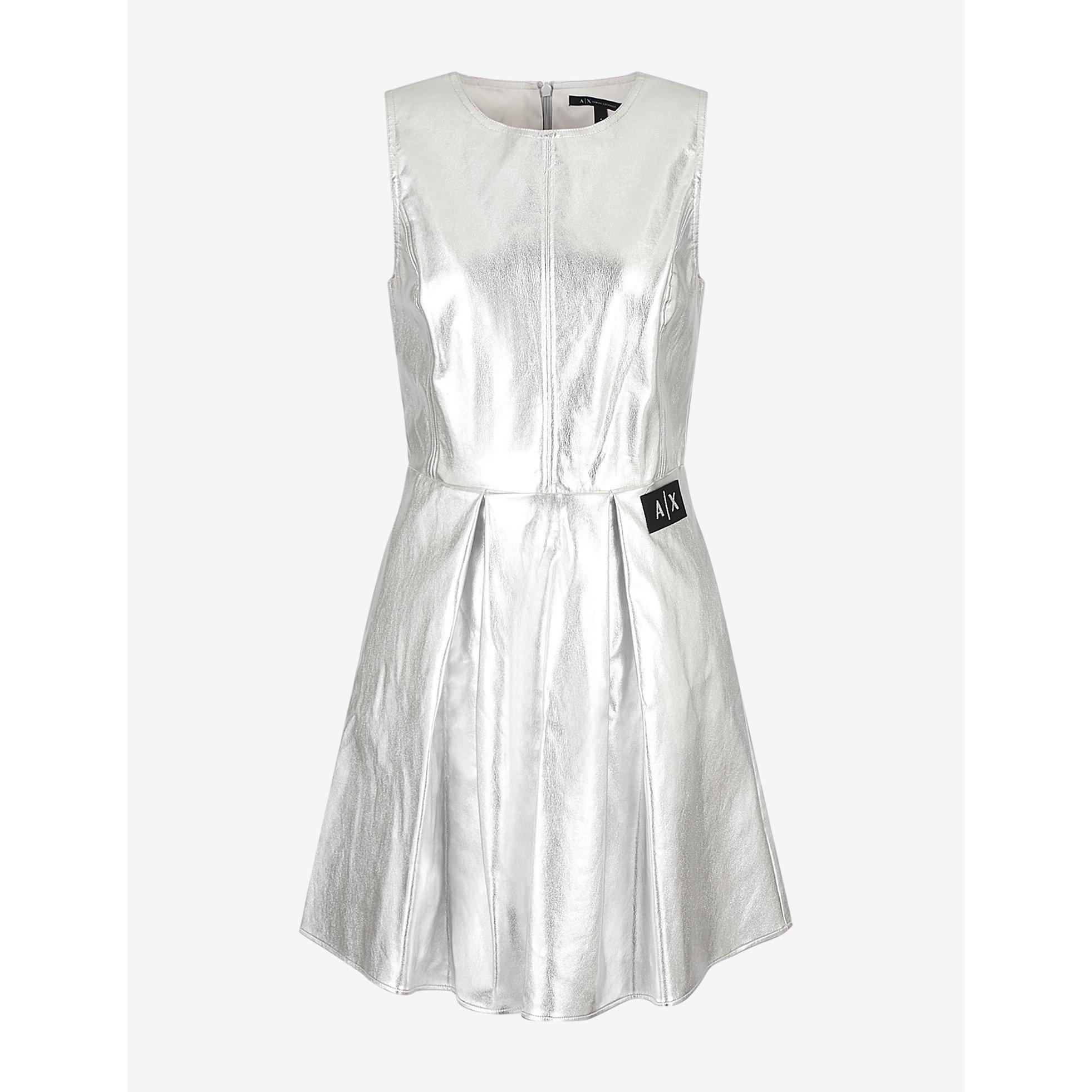 Nyt Sølv - Armani Exchange - Women's Metallic Skater Dress - 6