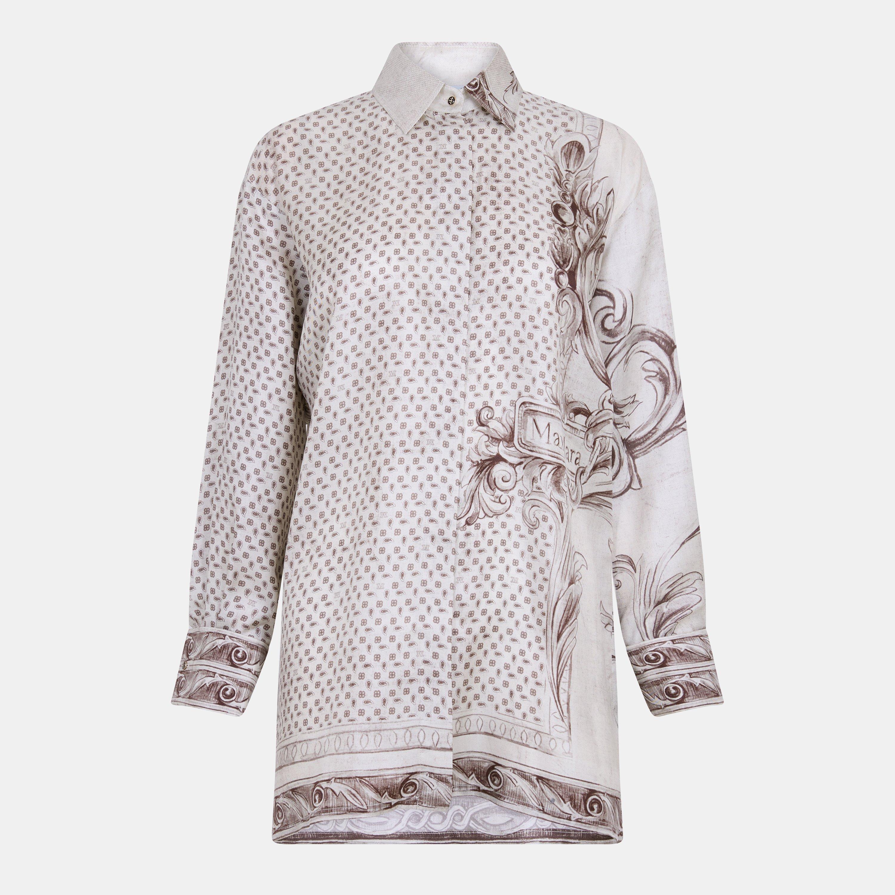 Ivory - Max Mara - Women's Grado Long Sleeve Patterned Shirt - 1
