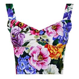 Dolce and Gabbana Cropped Floral Bustier Top