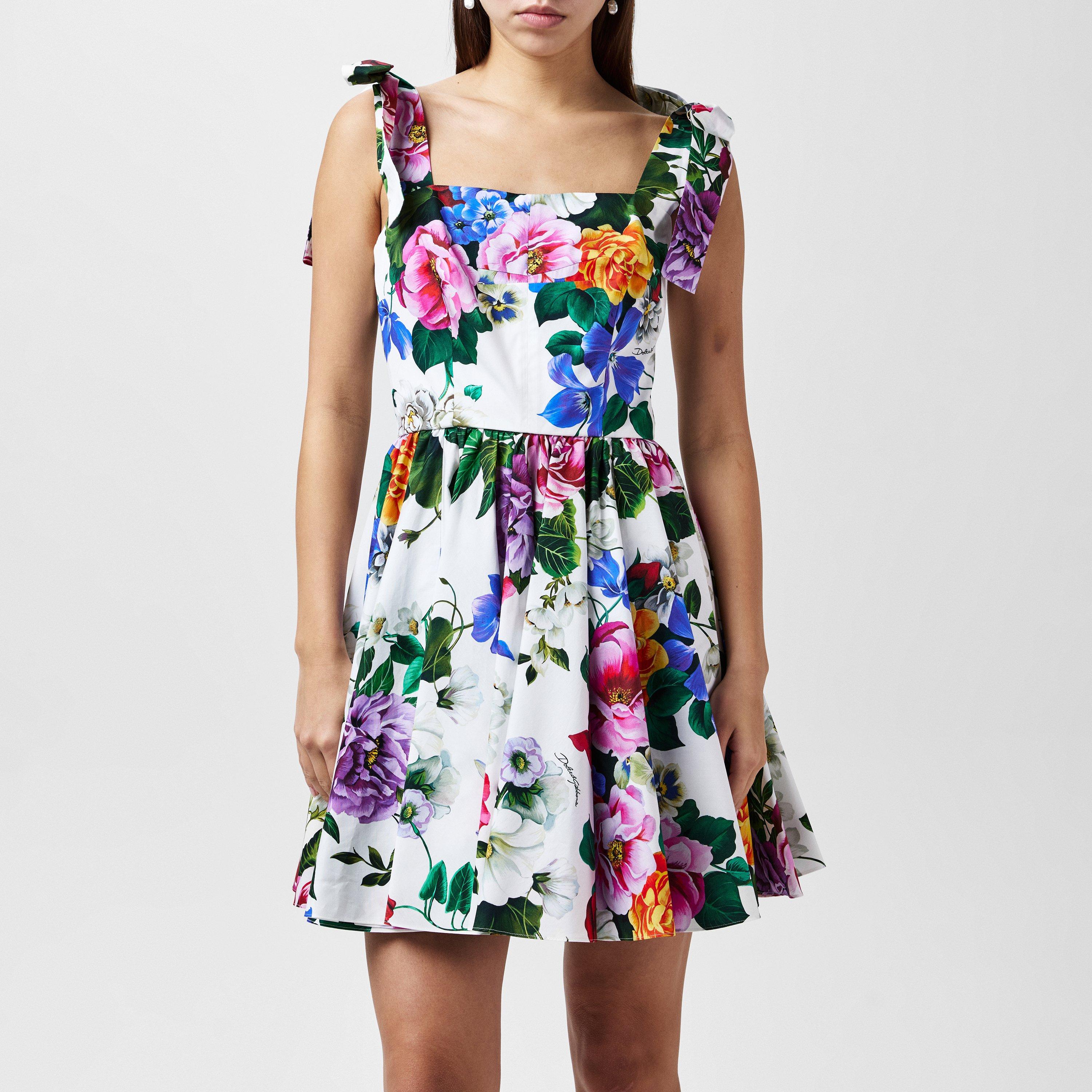 Dolce and Gabbana Women's Floral Cotton Dress - Fiori - Size 8 (40)