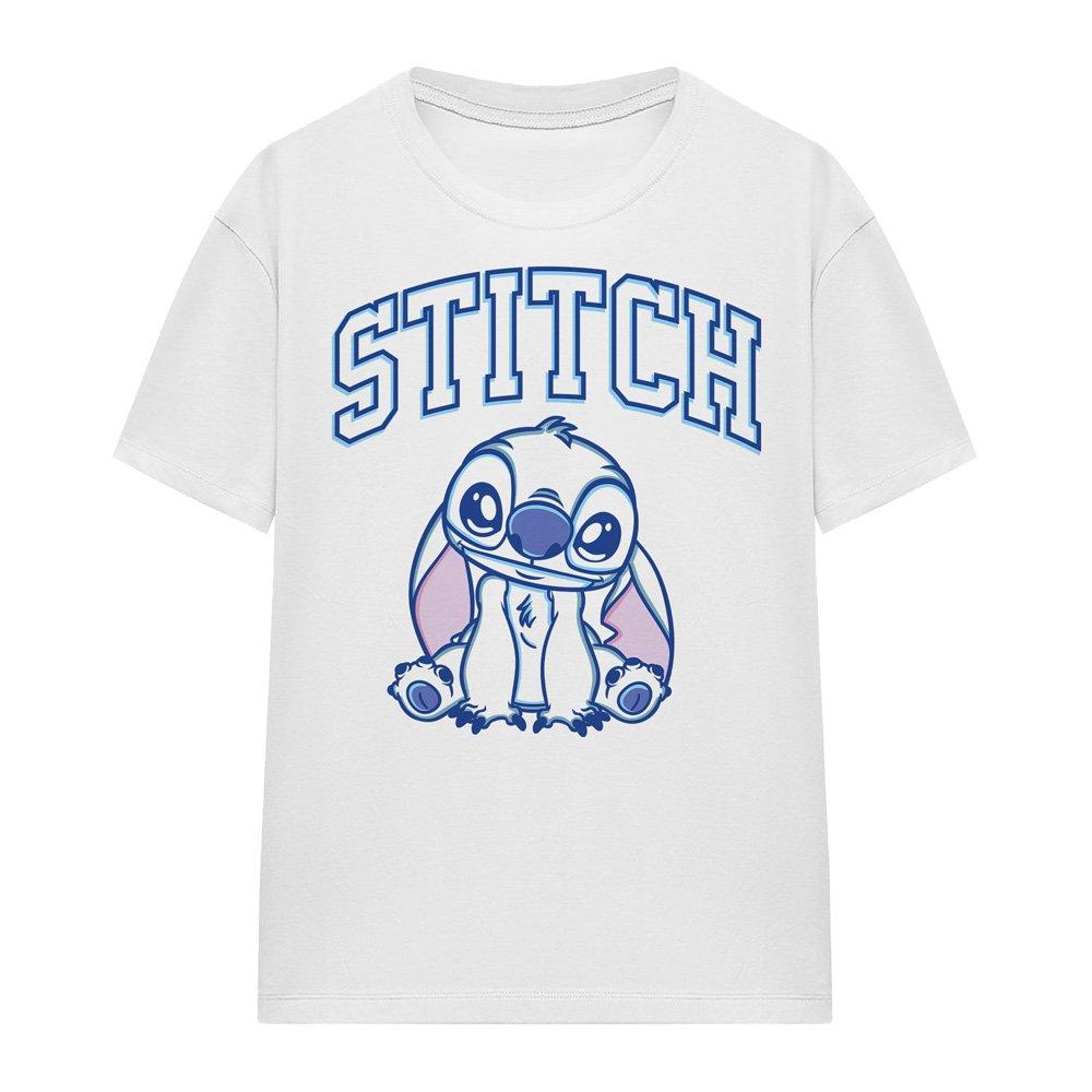 White - Disney - Lilo And Stitch Brush Stroke Collegiate Classic T - 4