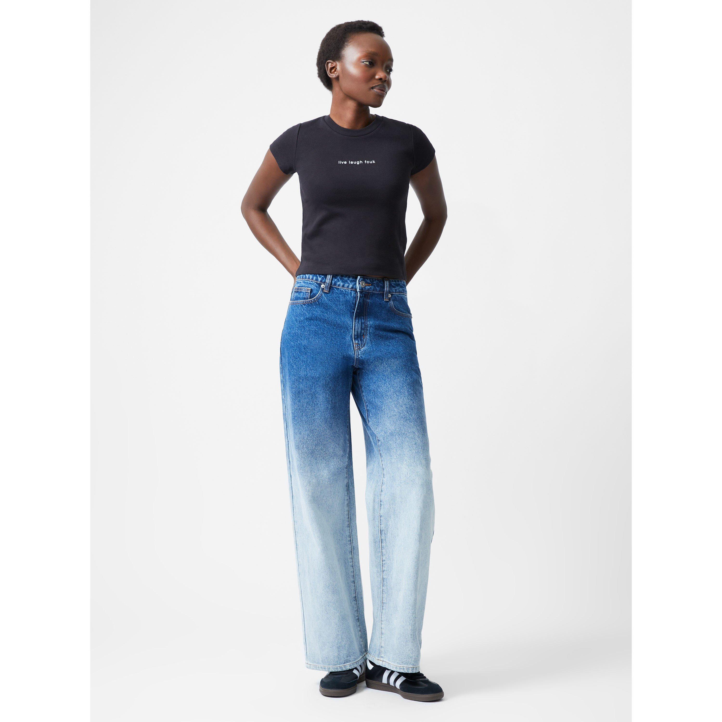 LIVE LAUGH FCUK - FCUK - Women's Slogan Baby Tee - 2