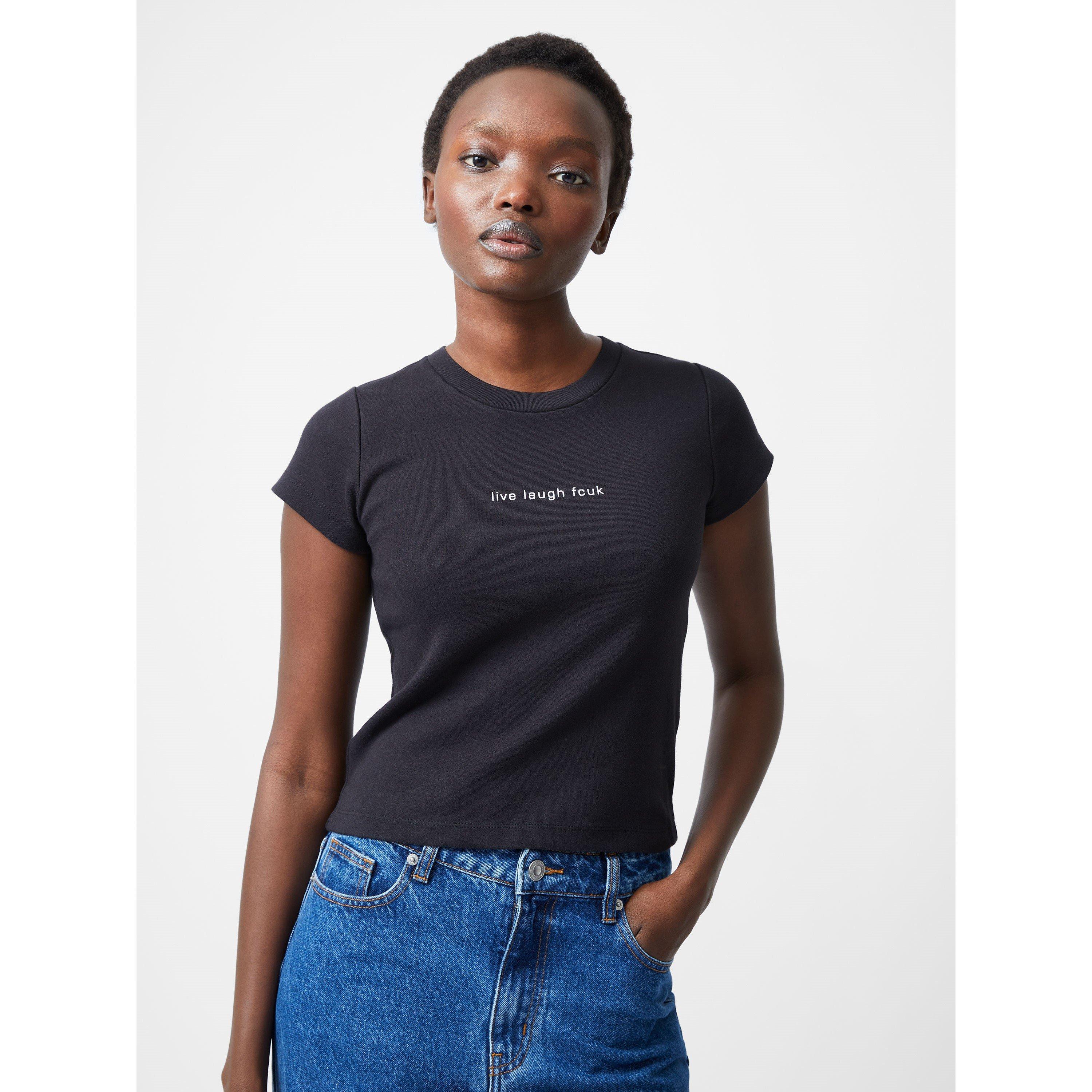 LIVE LAUGH FCUK - FCUK - Women's Slogan Baby Tee - 3
