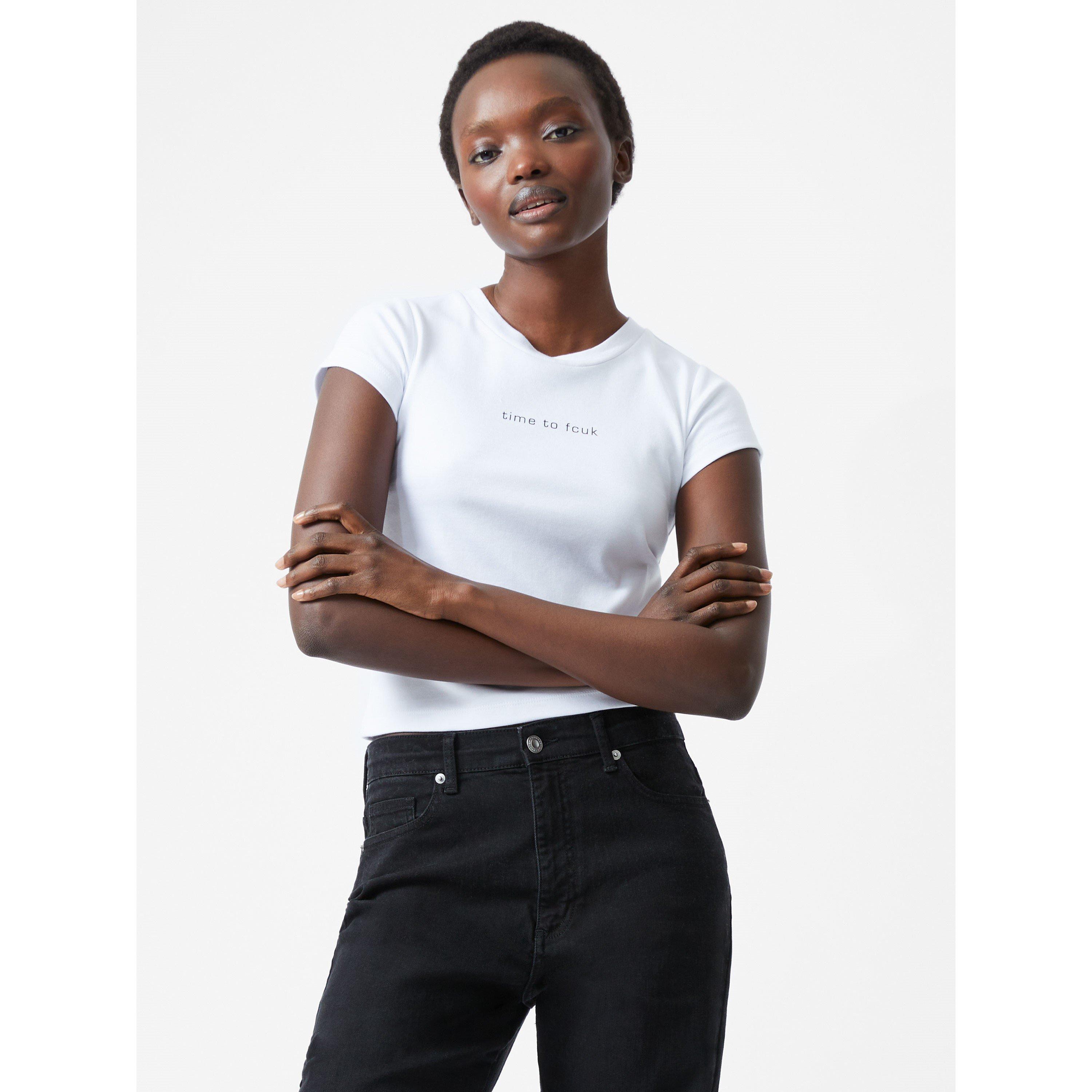 TIME TO FCUK - FCUK - Women's Slogan Baby Tee - 1